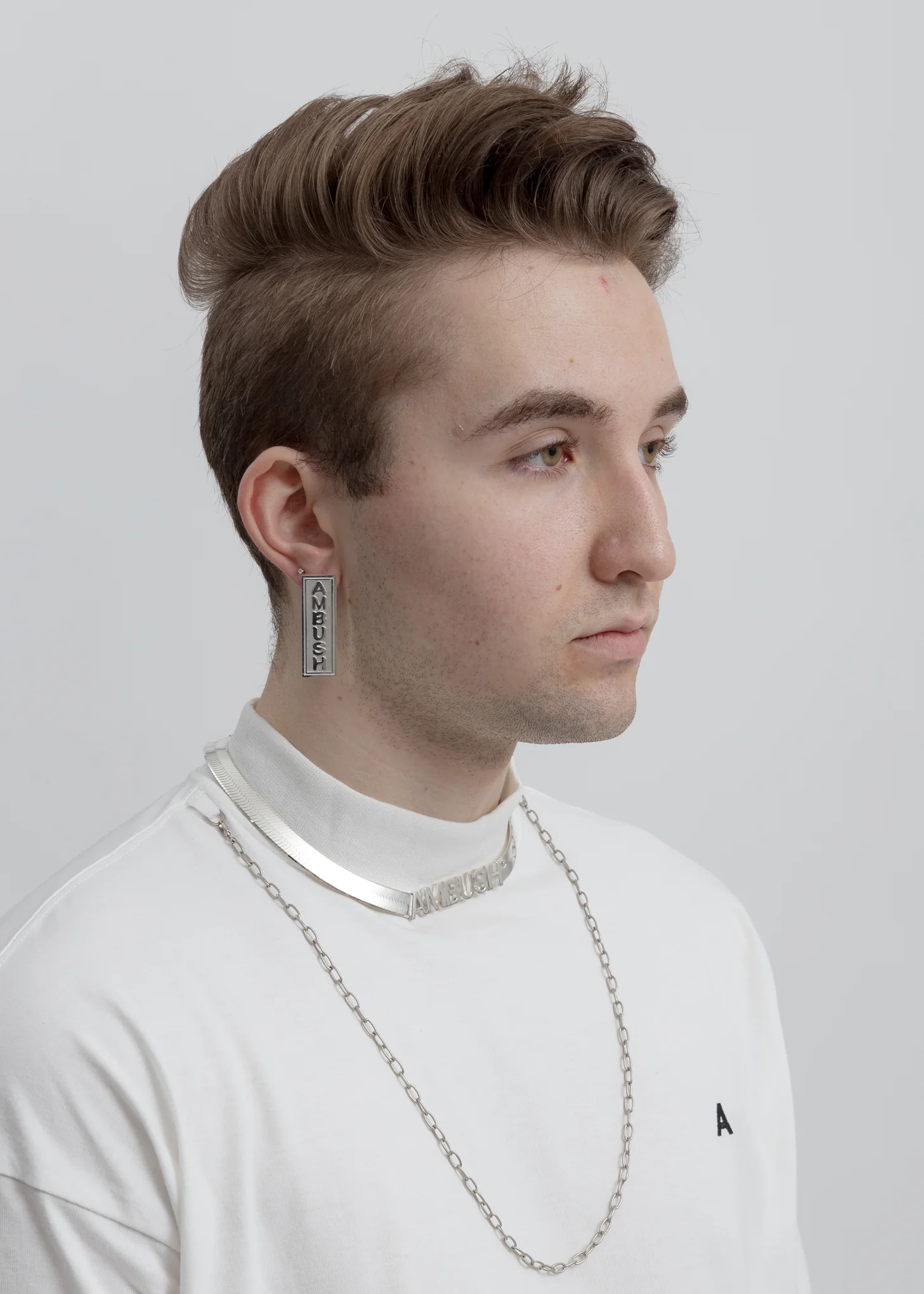 Silver Logo Herringbone Necklace - Image 6