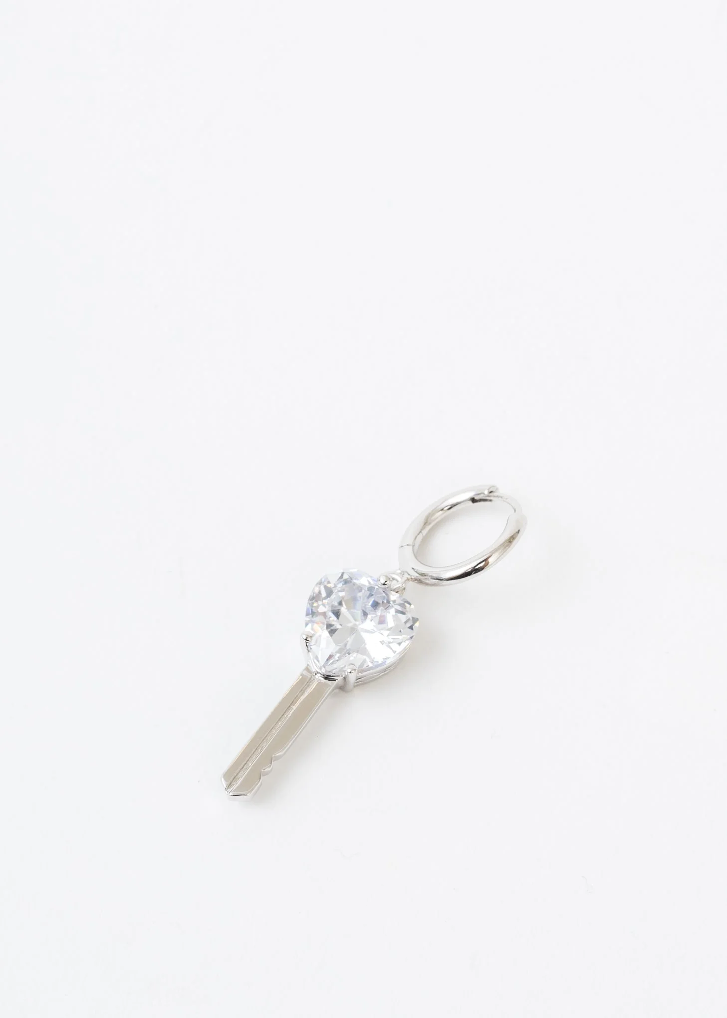 Silver Lucky Key Earring  - Single