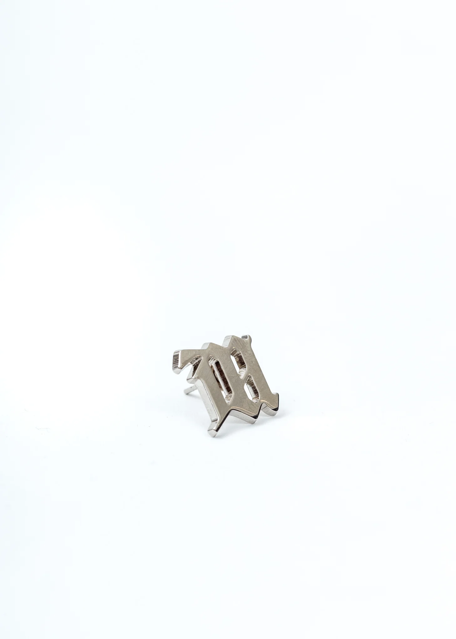 Silver M Earrings (Single)