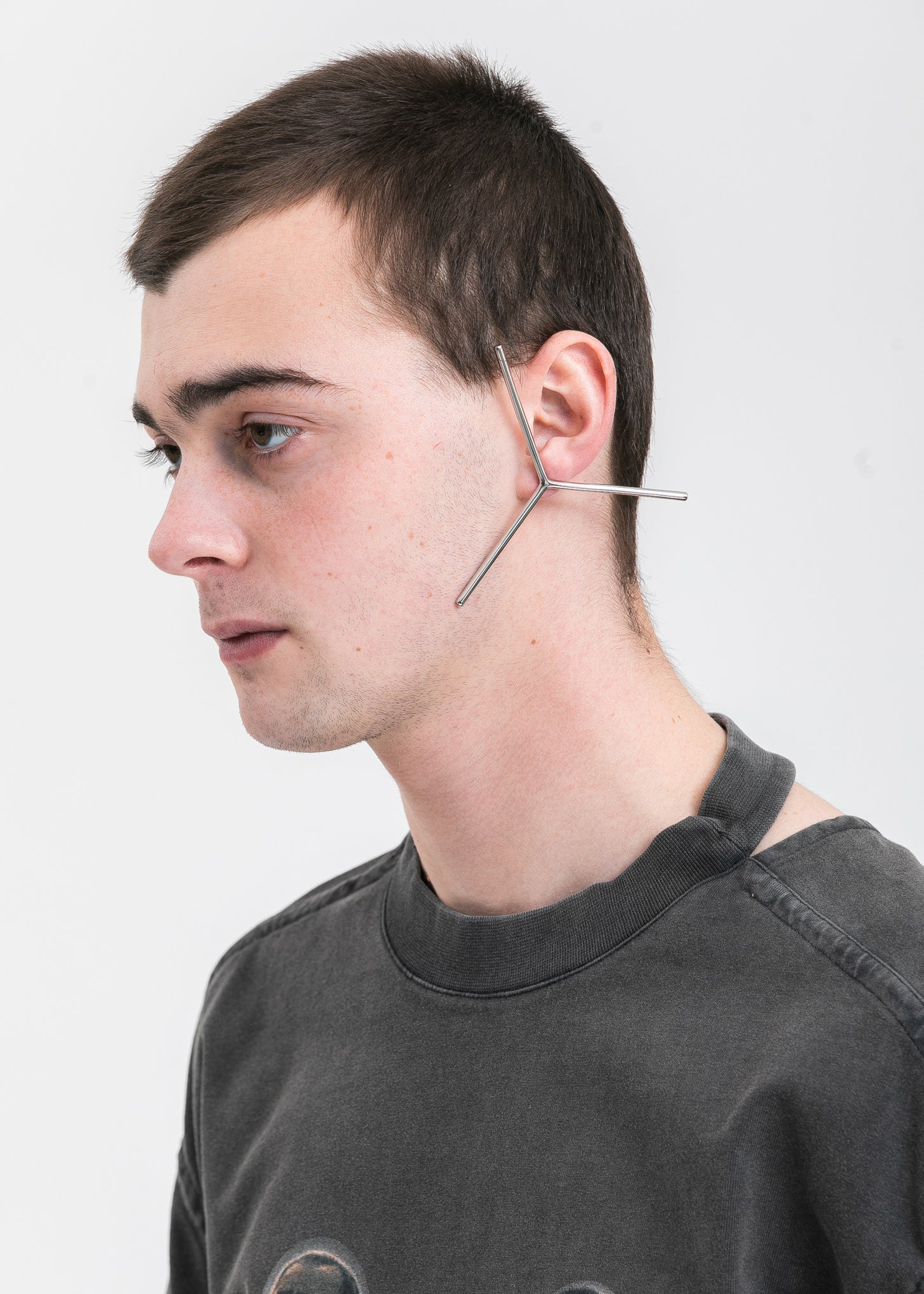 Silver Maxi Y Earring - Image 2