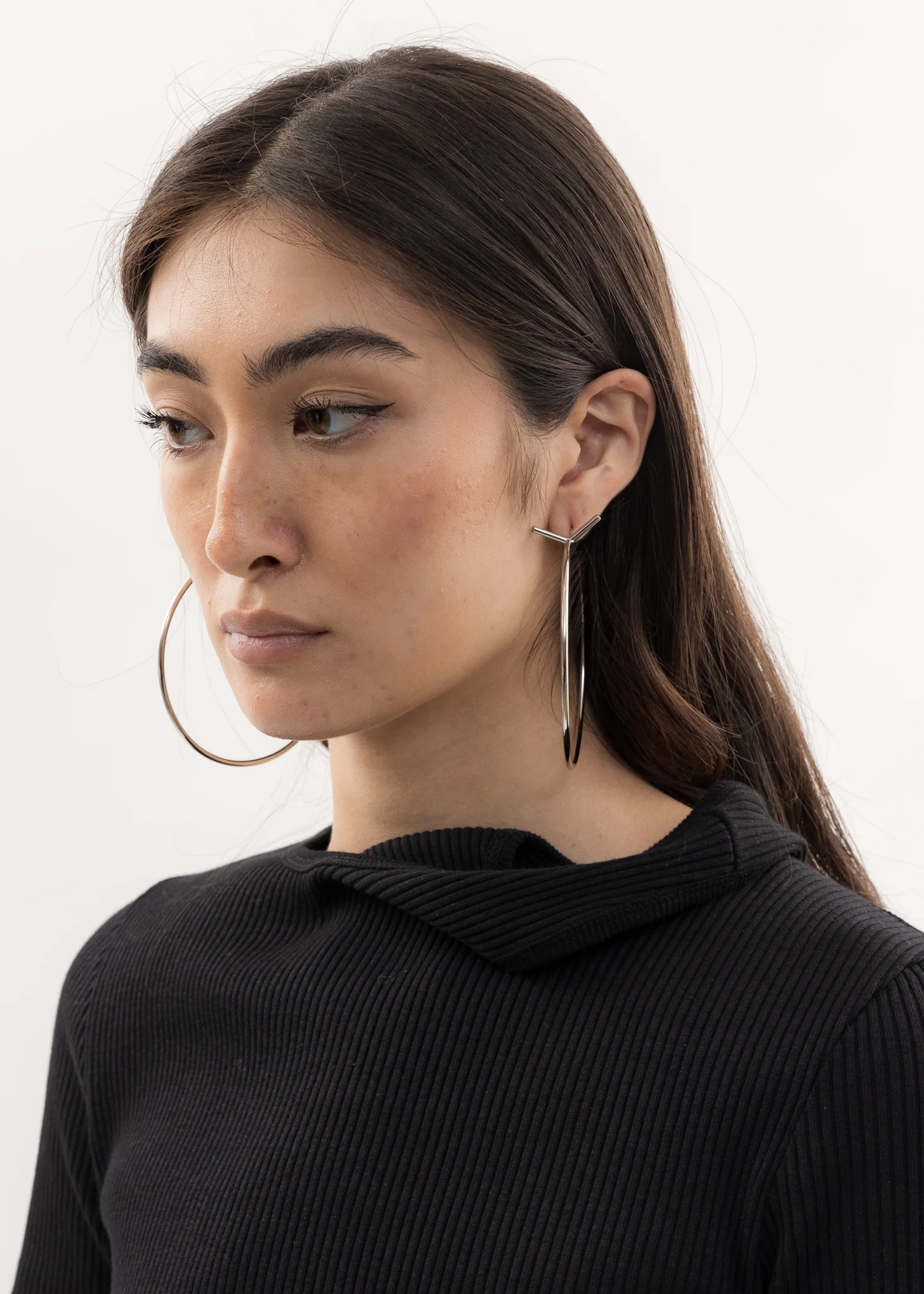 Silver MAXI Y Hoop - Image 2