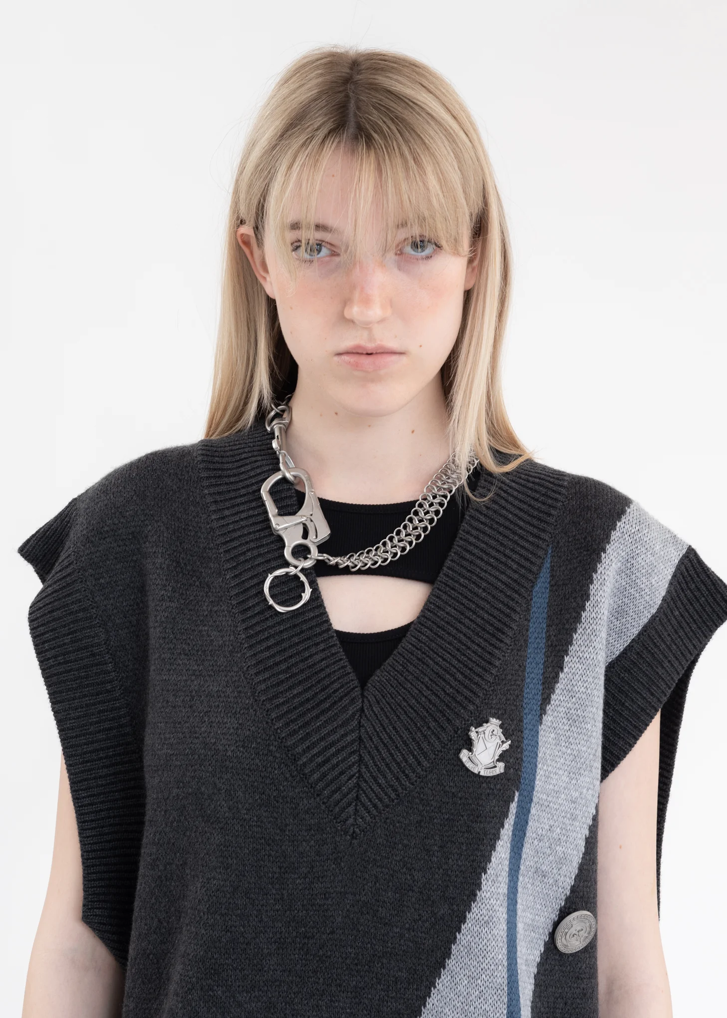 Silver Metal Stripe Pants Chain - Image 2