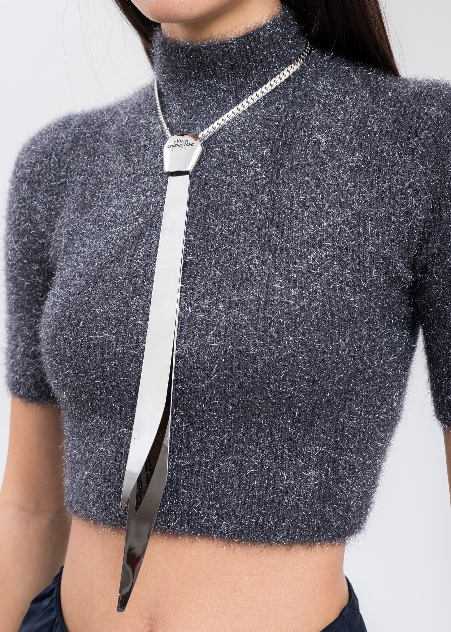 Silver Metal Tie - Image 2