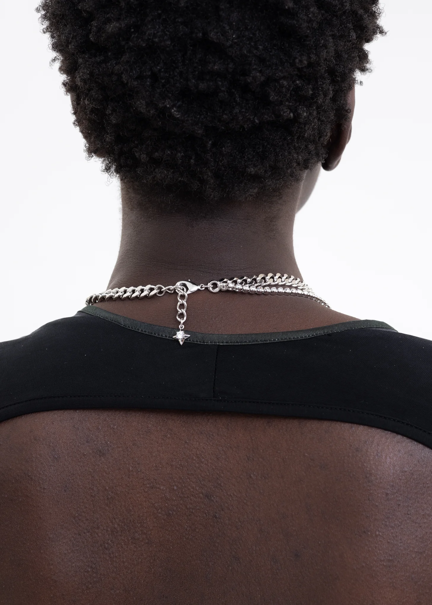 Silver Mix Chains And Purple Stone Necklace - Image 5