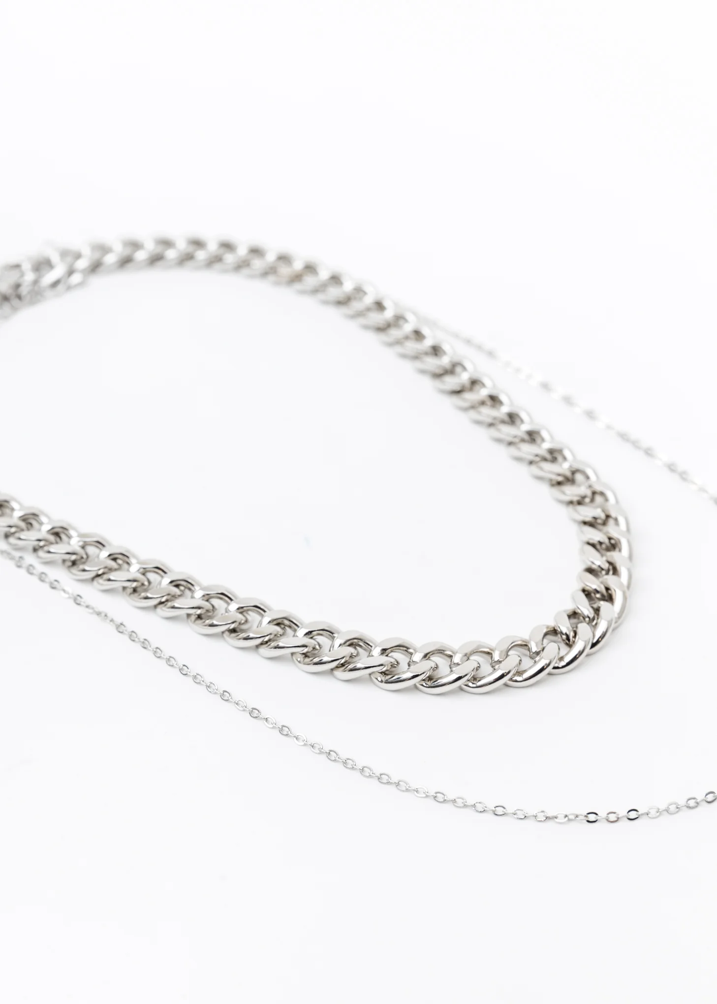 Silver Mix Chains Necklace - Image 4