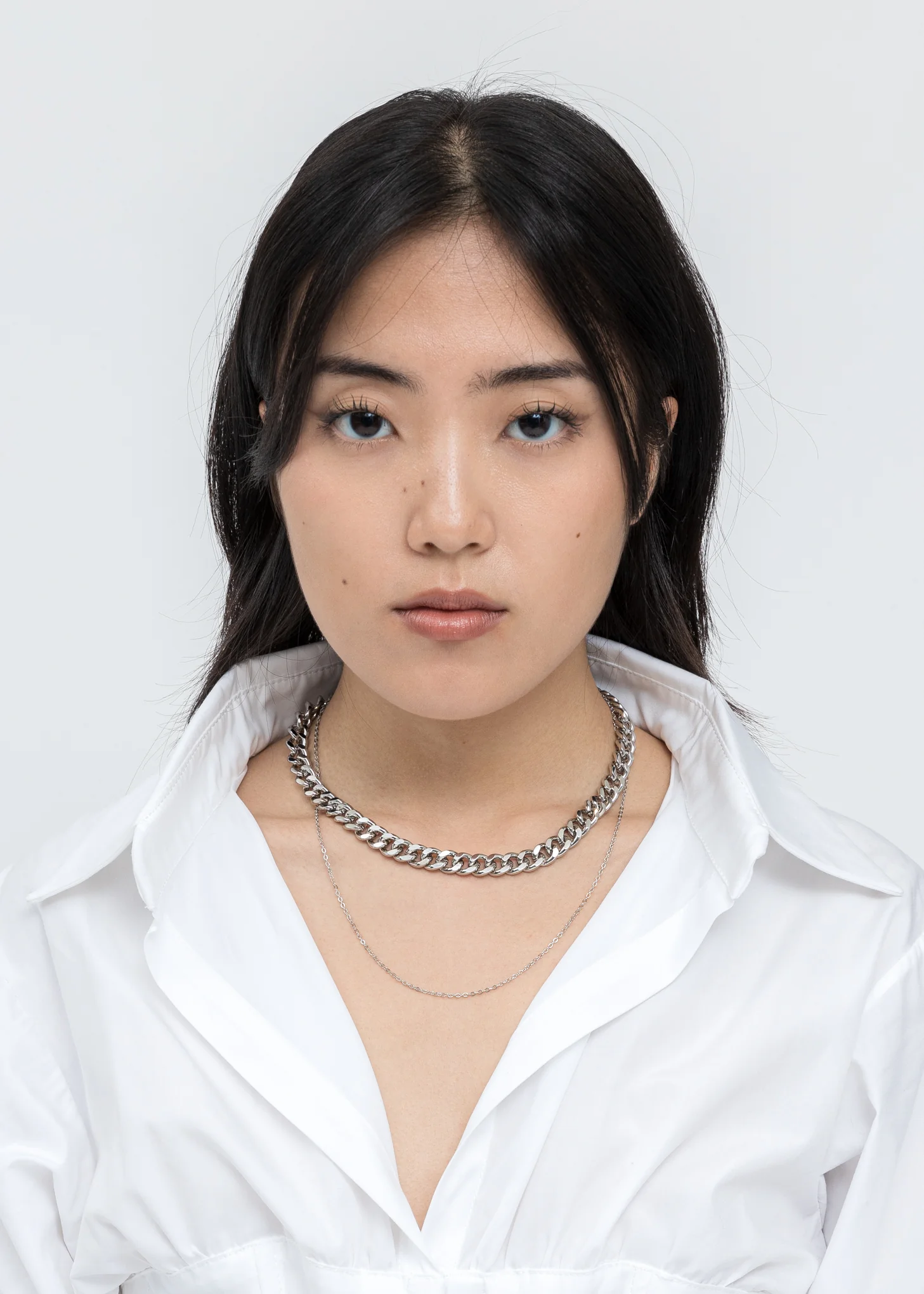 Silver Mix Chains Necklace - Image 3