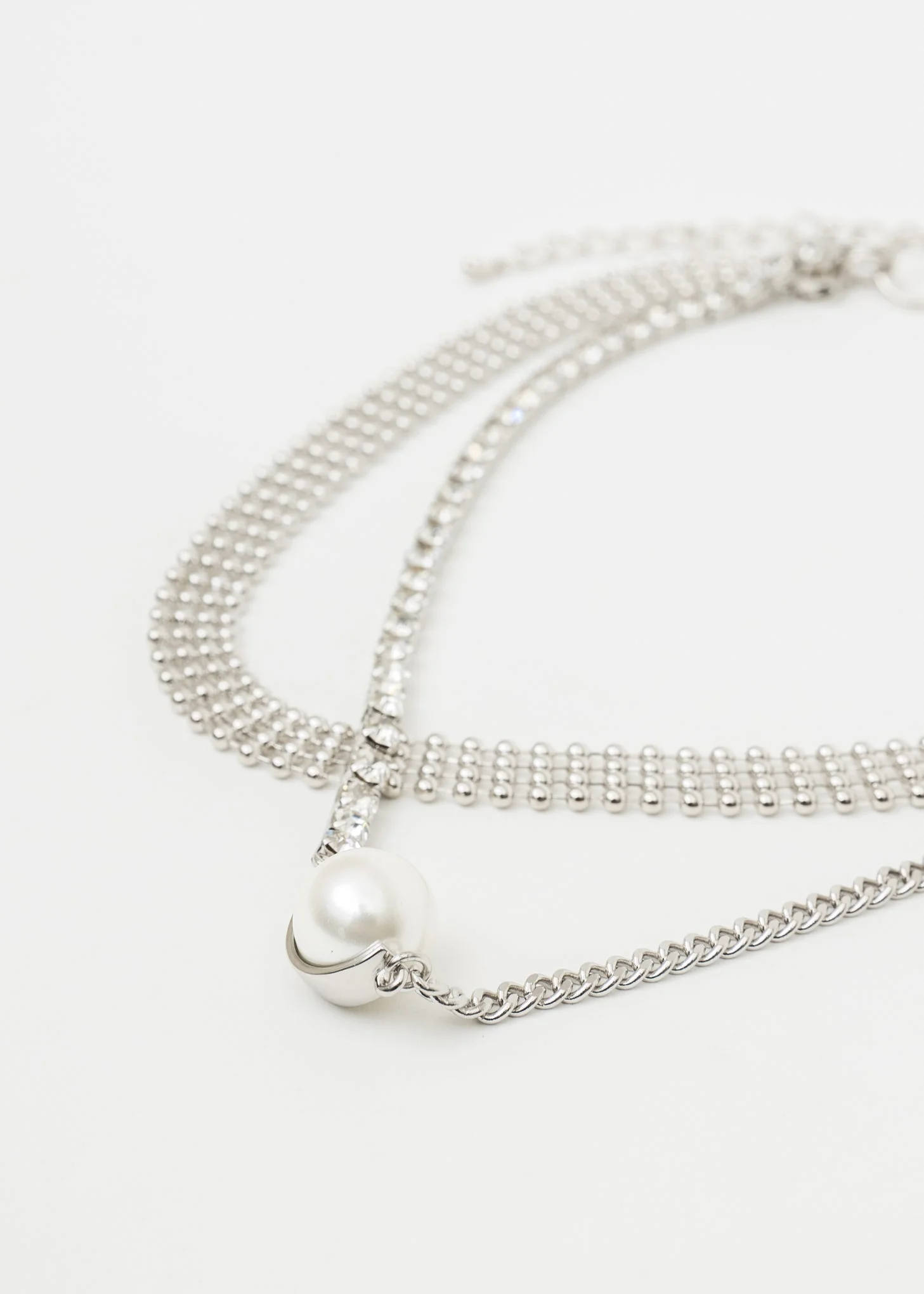 Gold Mix Chains Necklace With Pearl (XINGQING) - Image 4