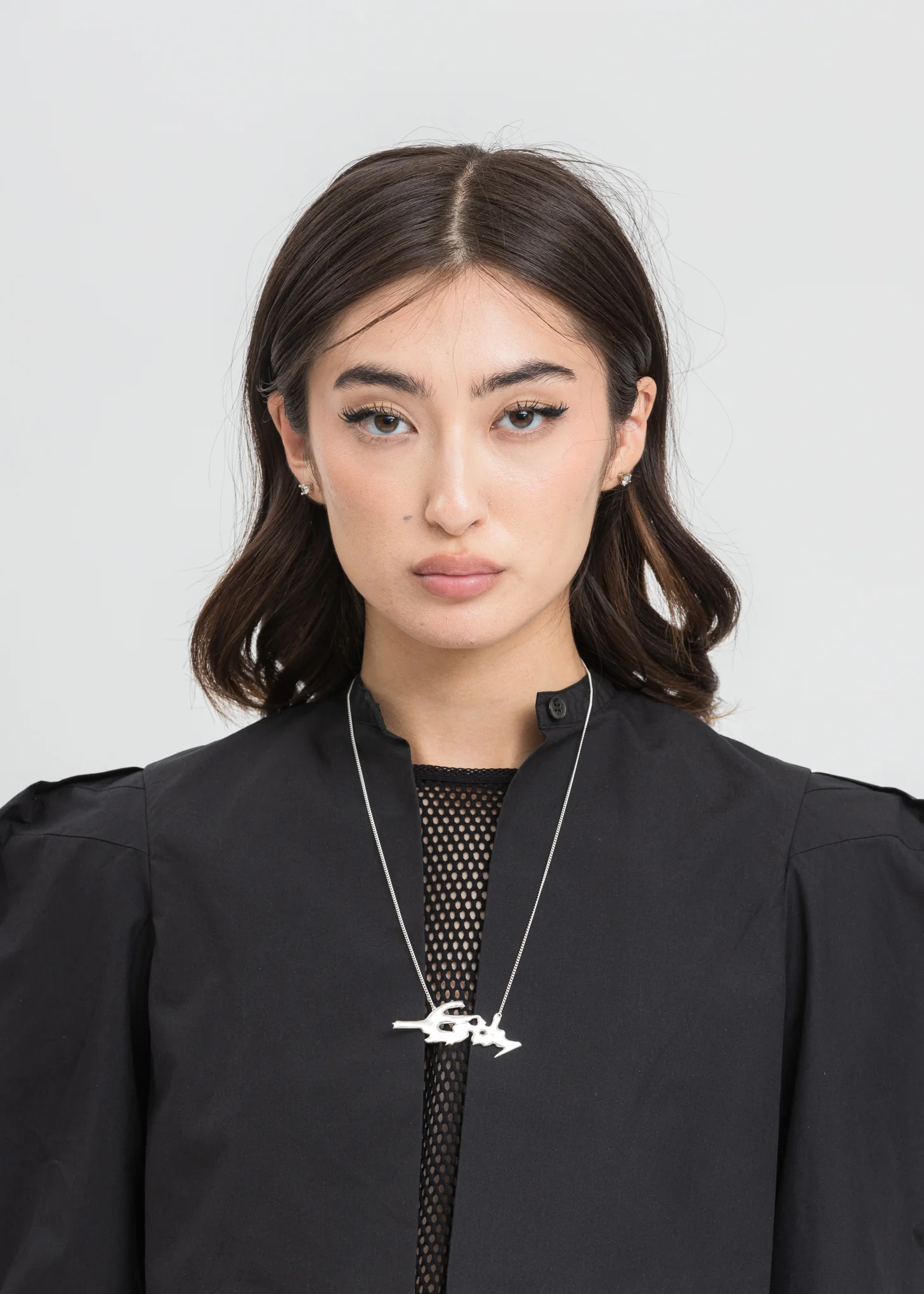 Silver " Moderately Melted Icon " Necklace - Image 2