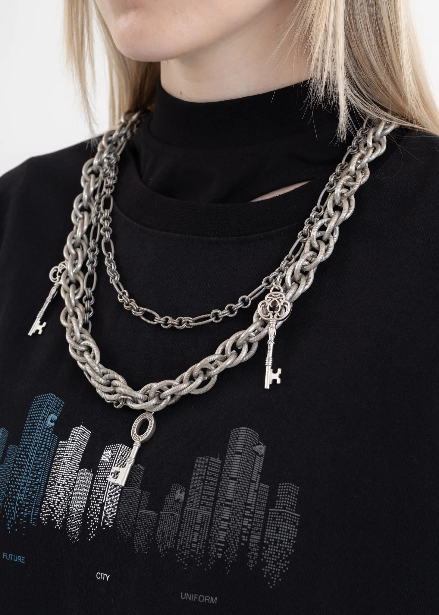 Silver Multi Combine Keys Pants Chain - Image 3