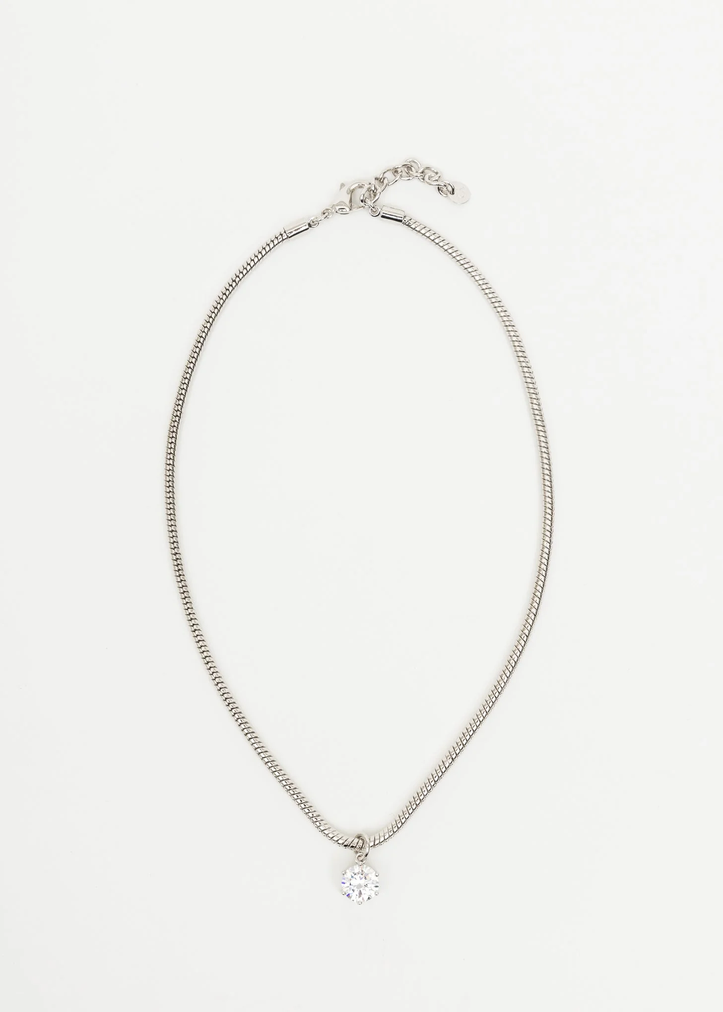 Silver Necklace With Diamond