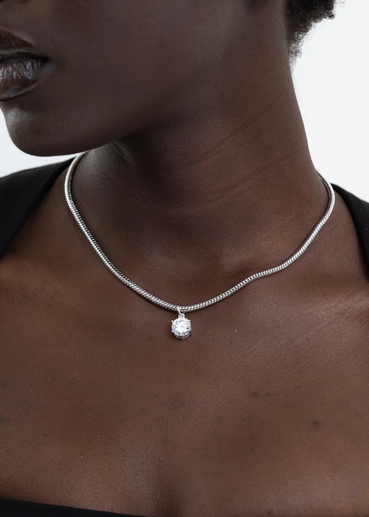 Silver Necklace With Diamond - Image 3