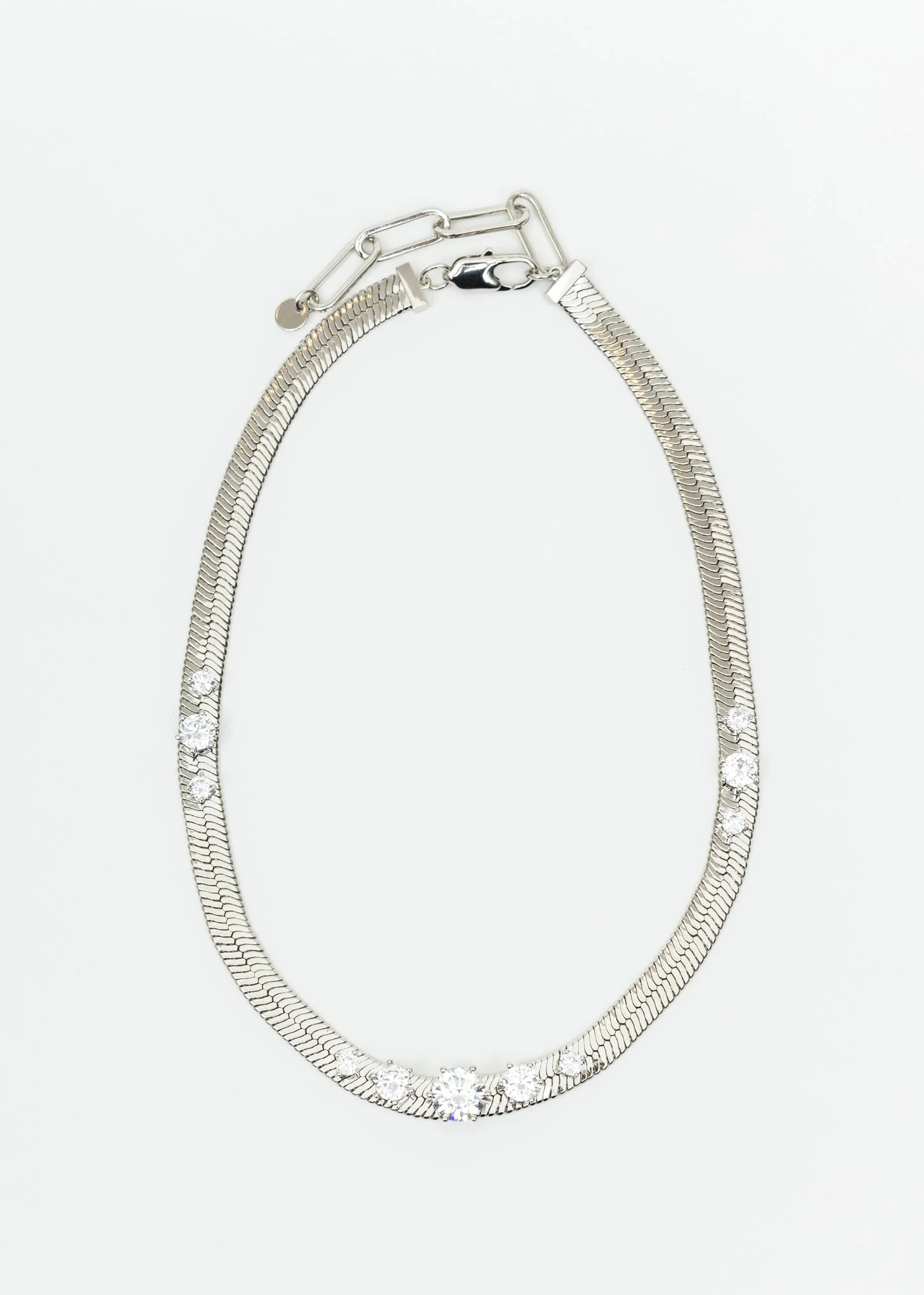 Silver Necklace With Diamonds