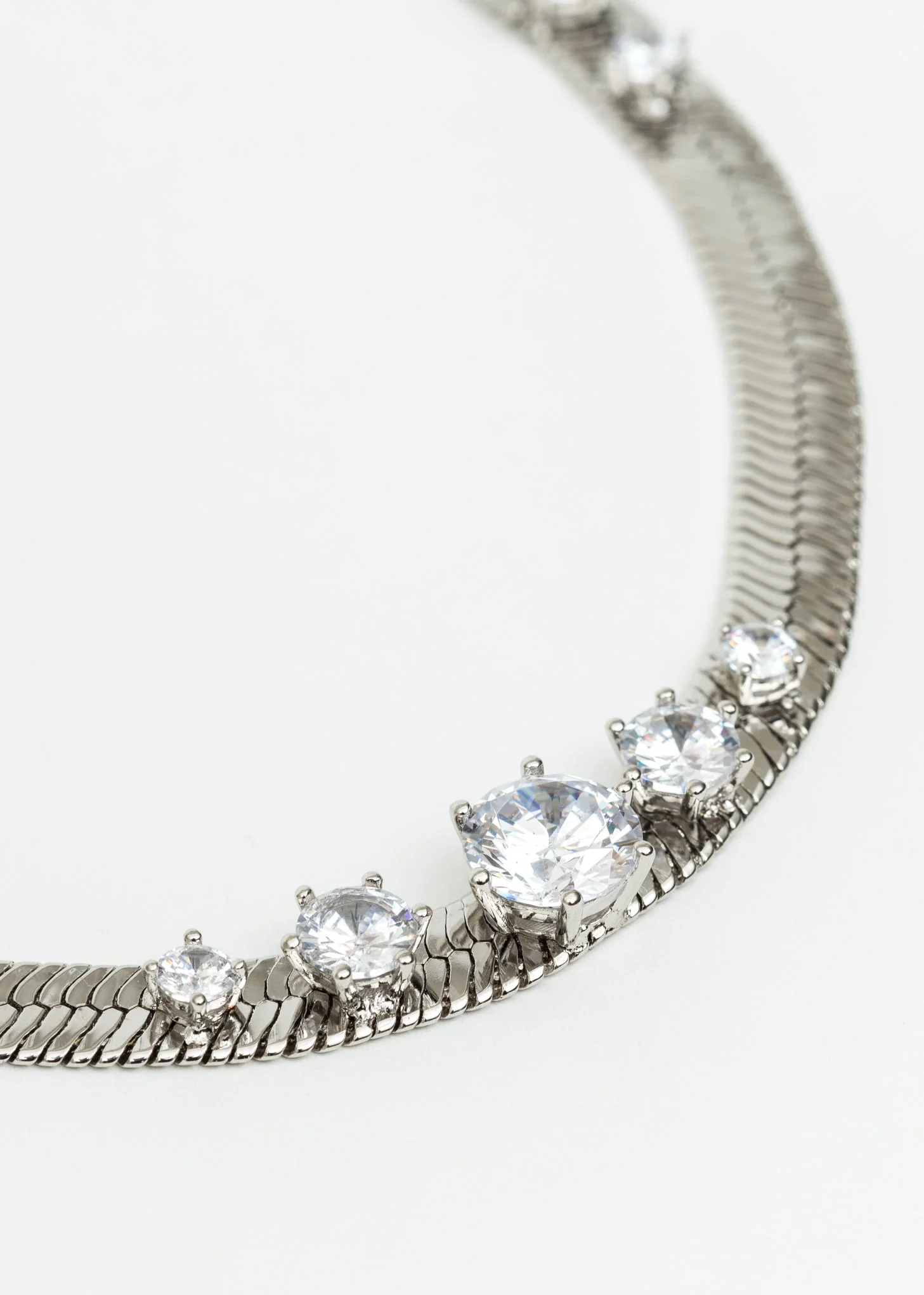 Silver Necklace With Diamonds - Image 4