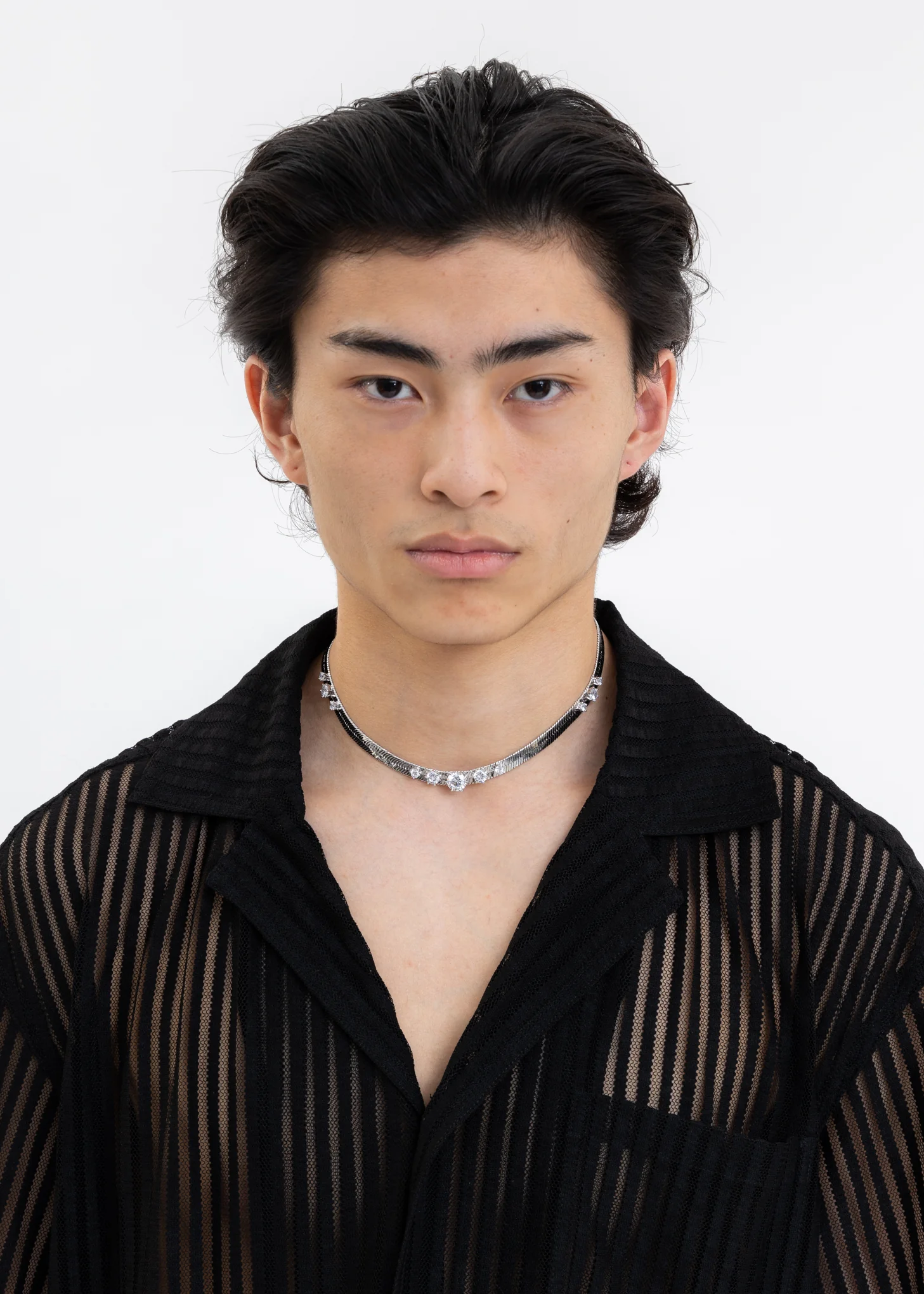Silver Necklace With Diamonds - Image 2