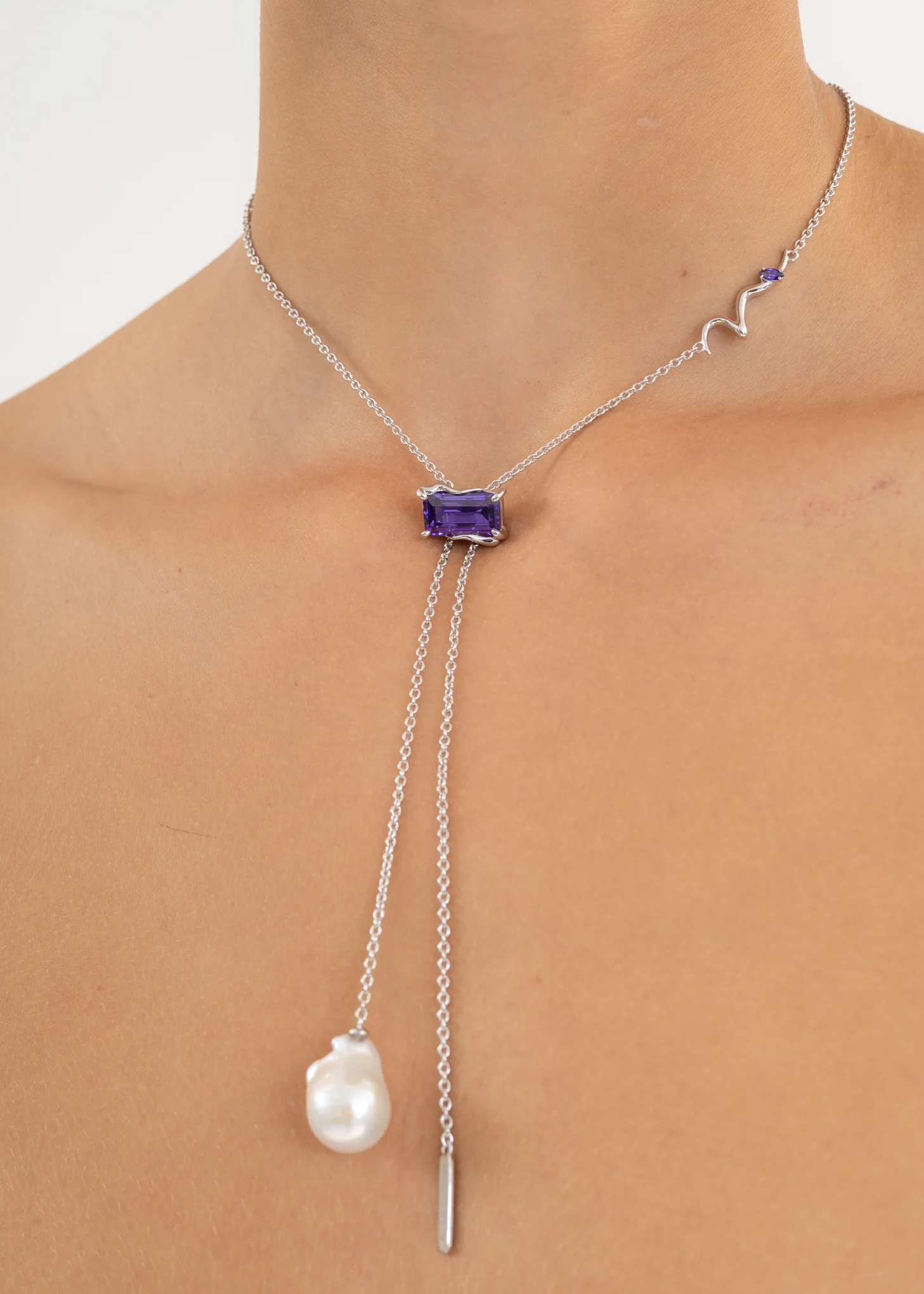 Silver Necktie Necklace - Image 5