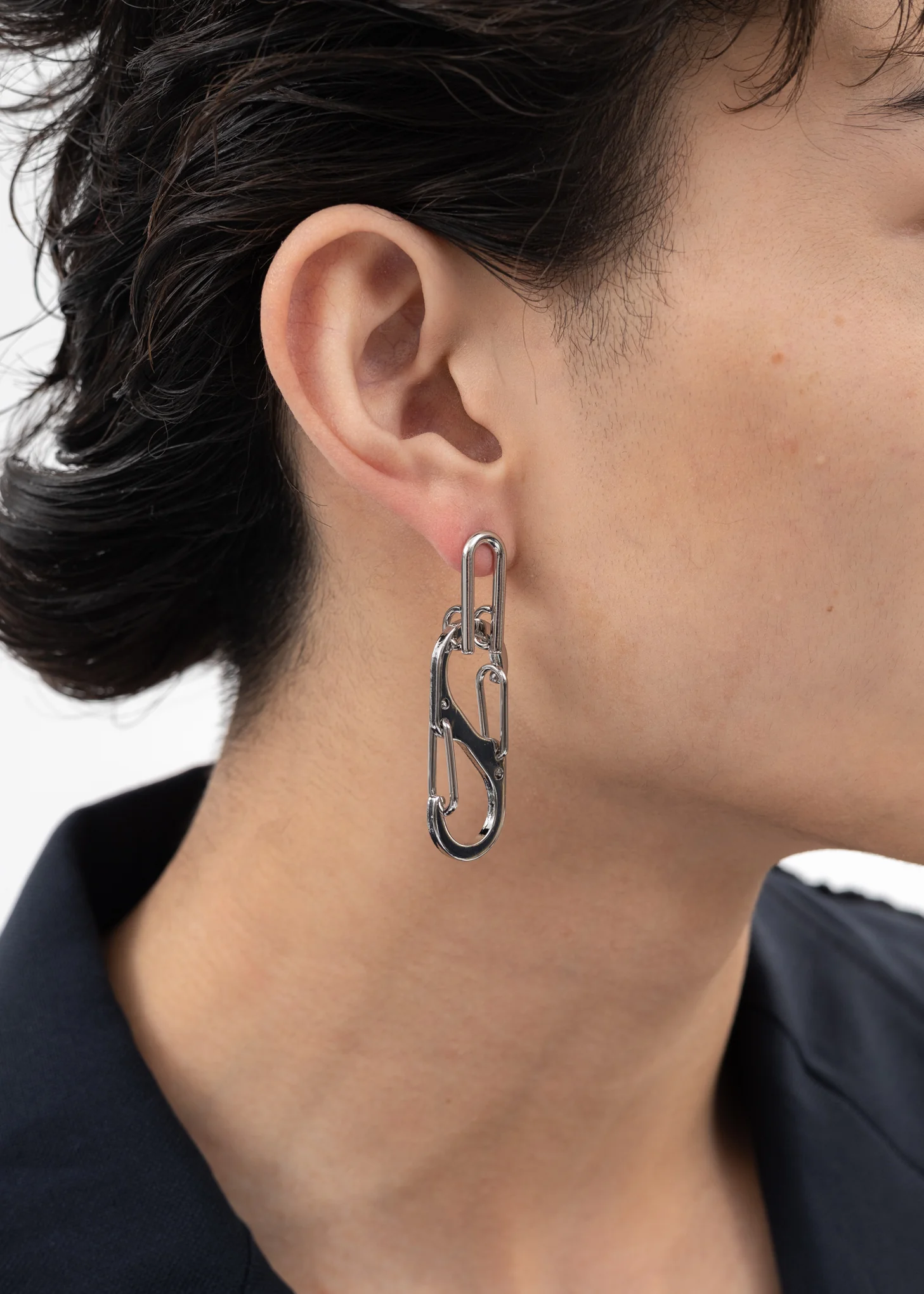 Silver Carabiner Earring - Single - Image 3