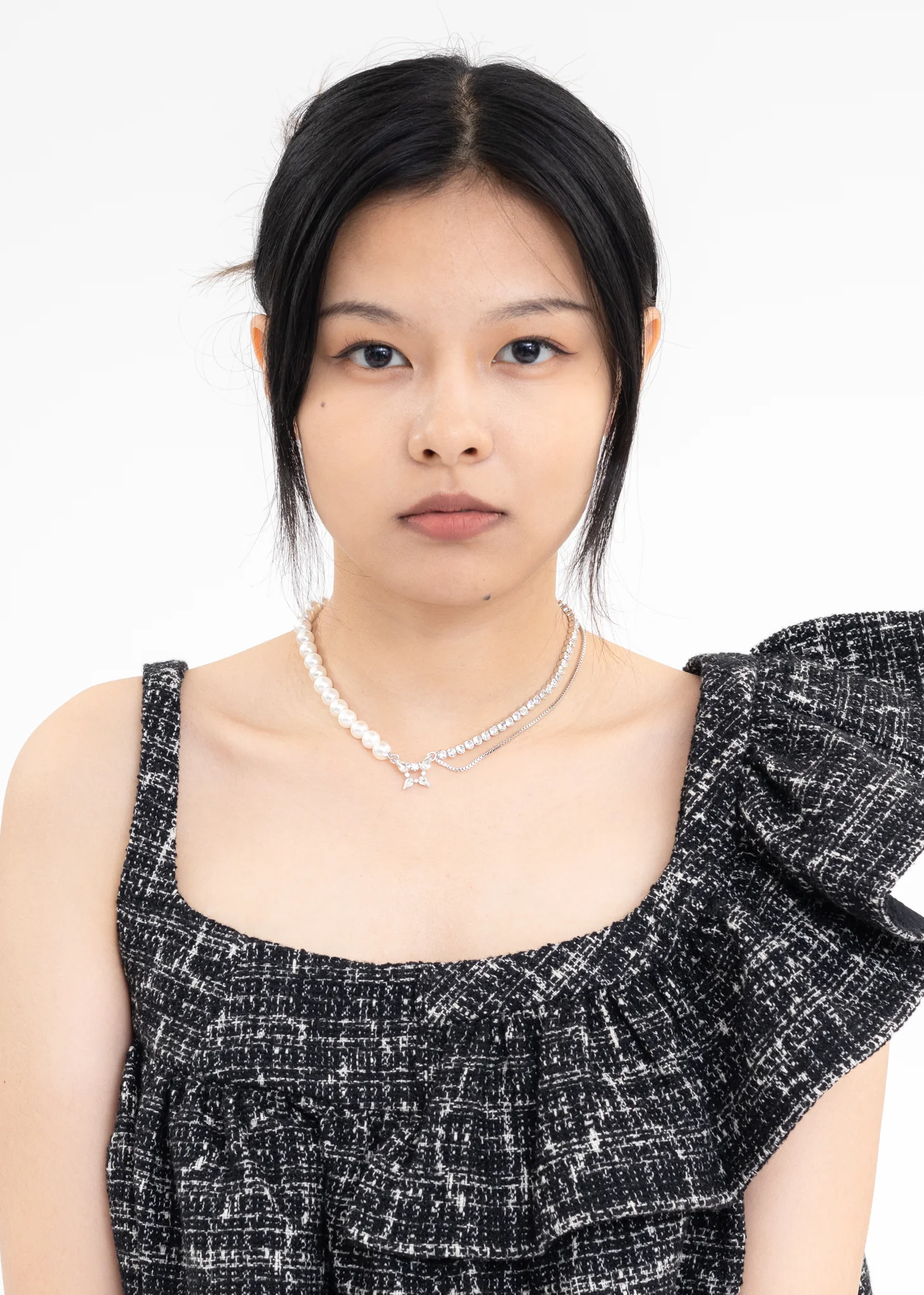 Silver, Pearl, and Butterflies Necklace - Image 3