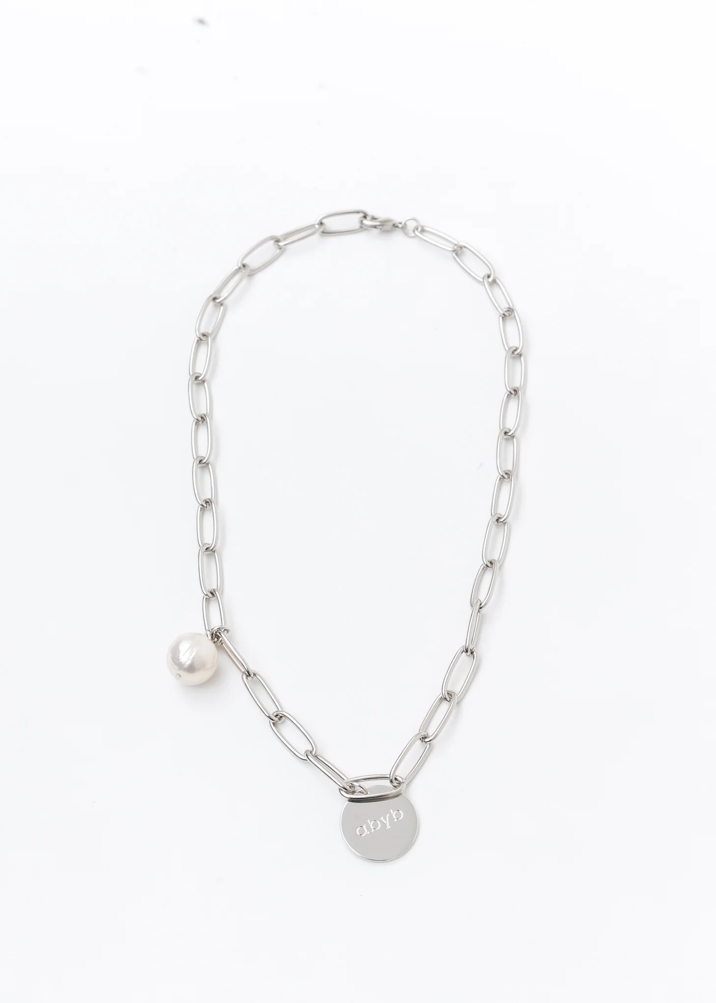 Silver Pearl And Coin Necklace