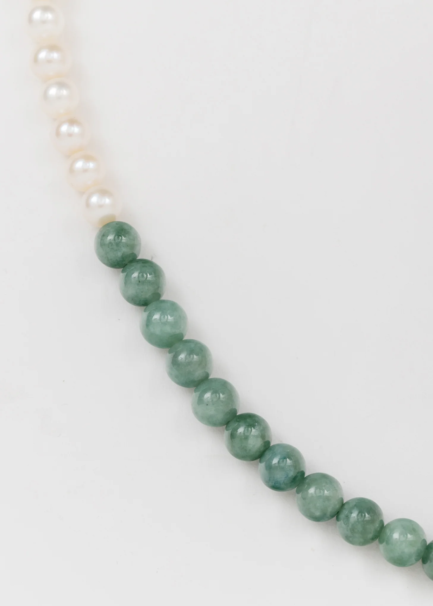 Silver Chains With Pearl And Jade Necklace - Image 3