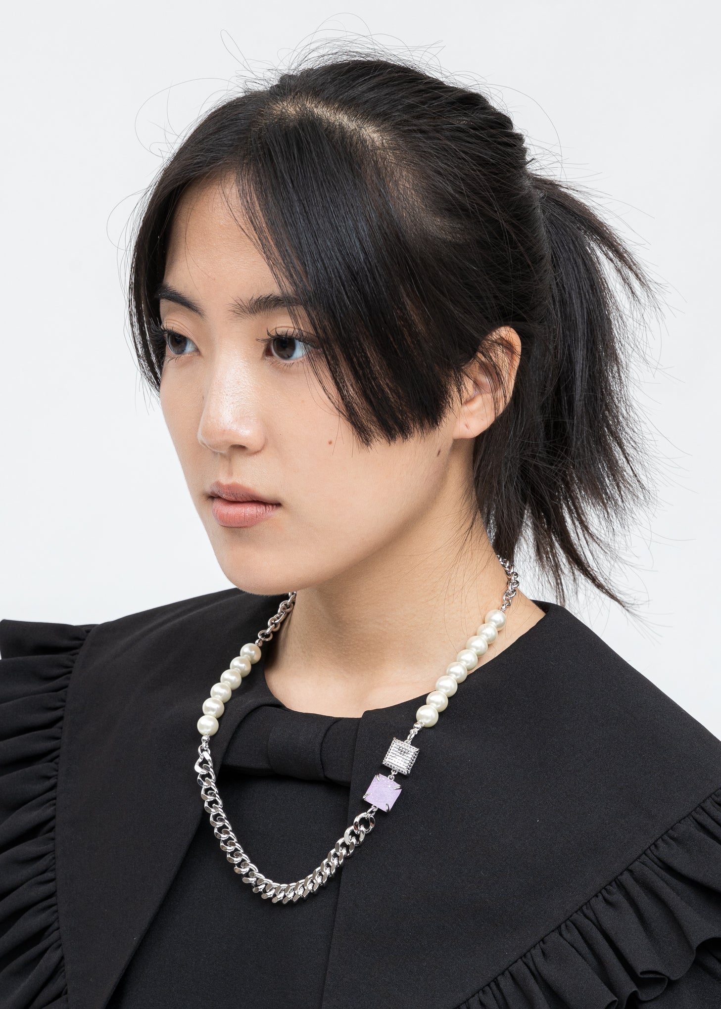 Silver Pearl And Purple Candy Necklace - Image 2