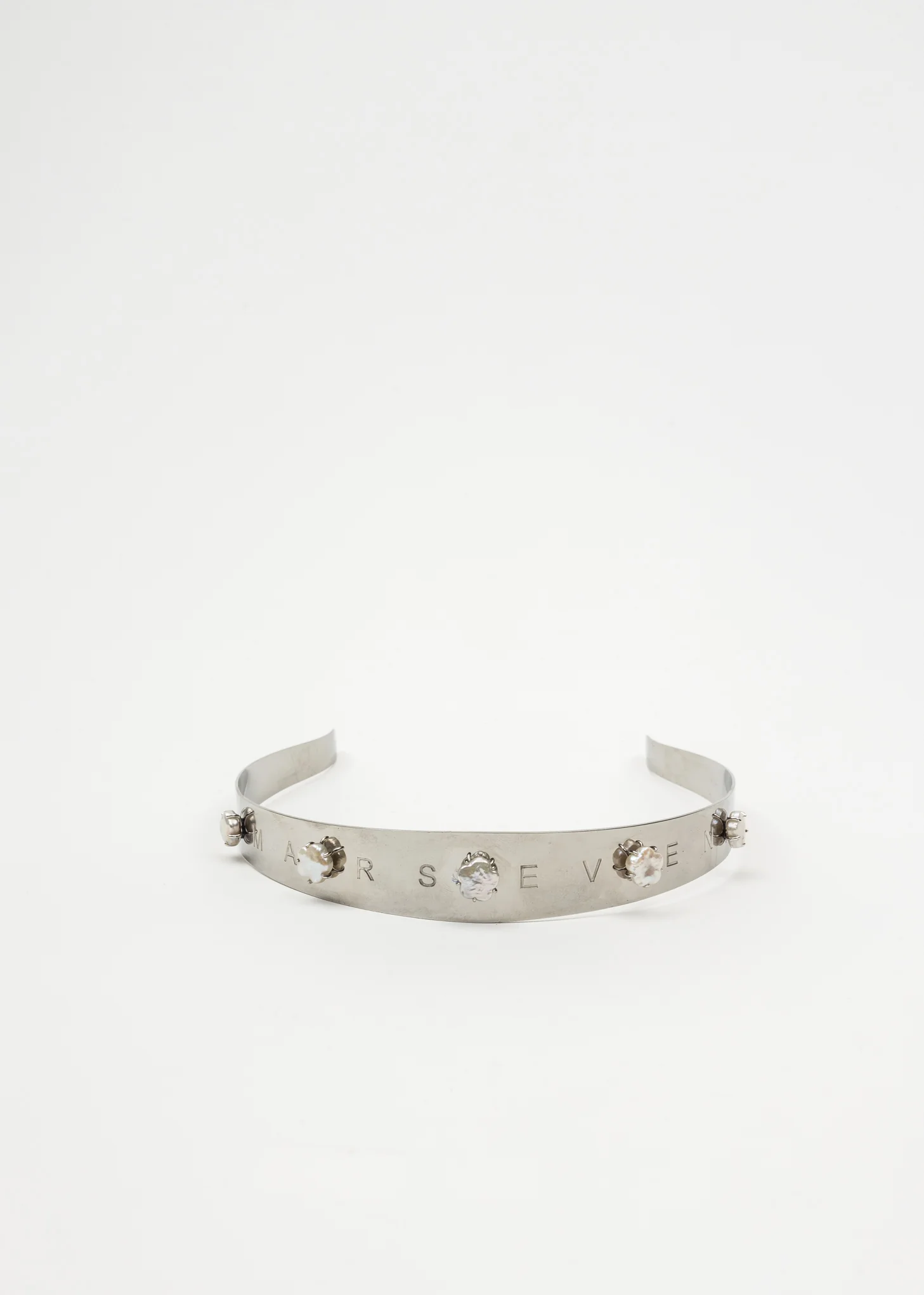 Silver Pearl Flowers Headband - Image 5