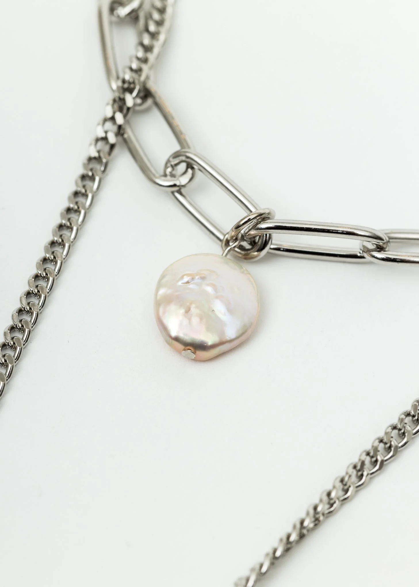 Silver Pick And Pearl Mix Necklaces - Image 4