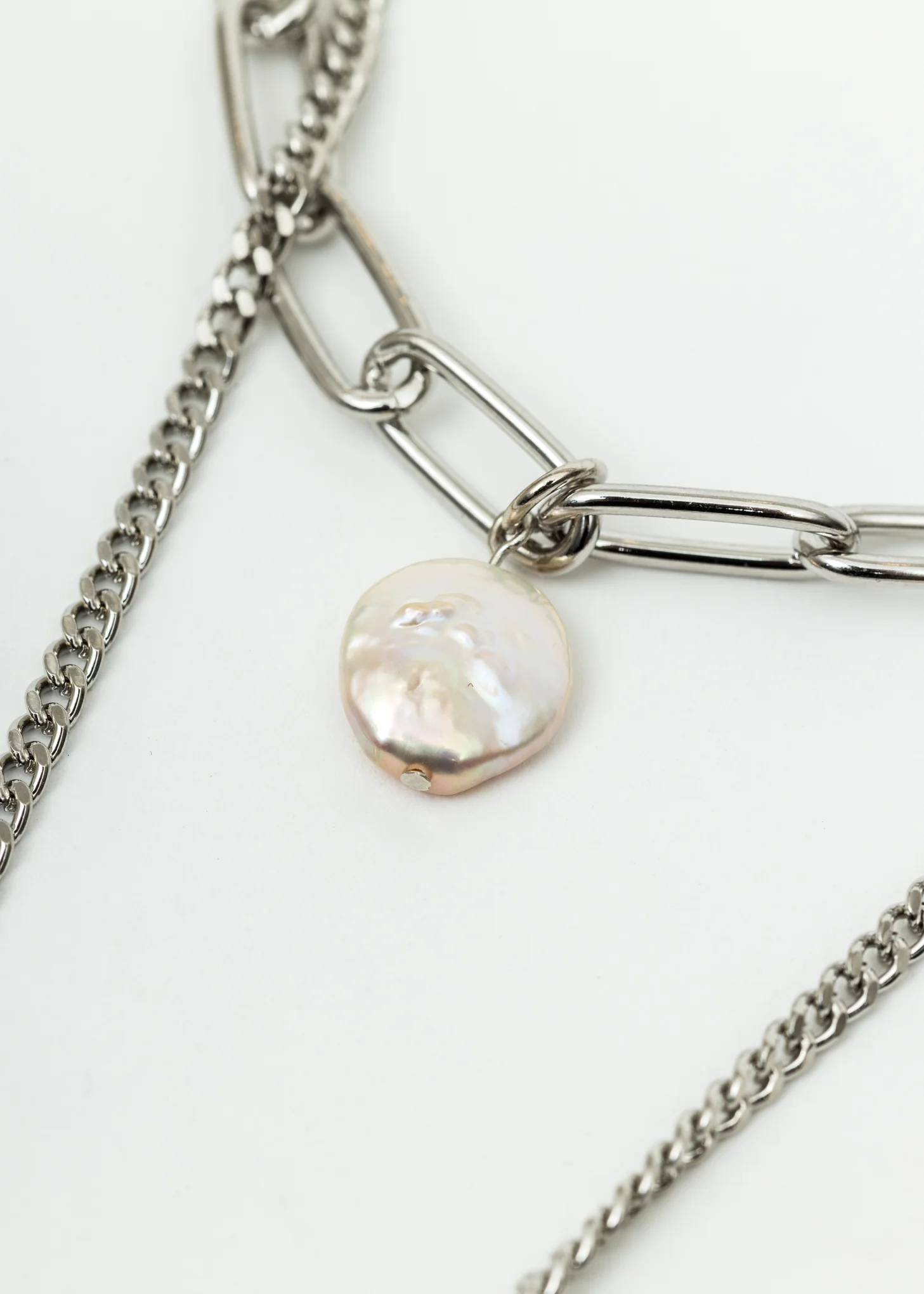 Silver Pick And Pearl Mix Necklaces - Image 4