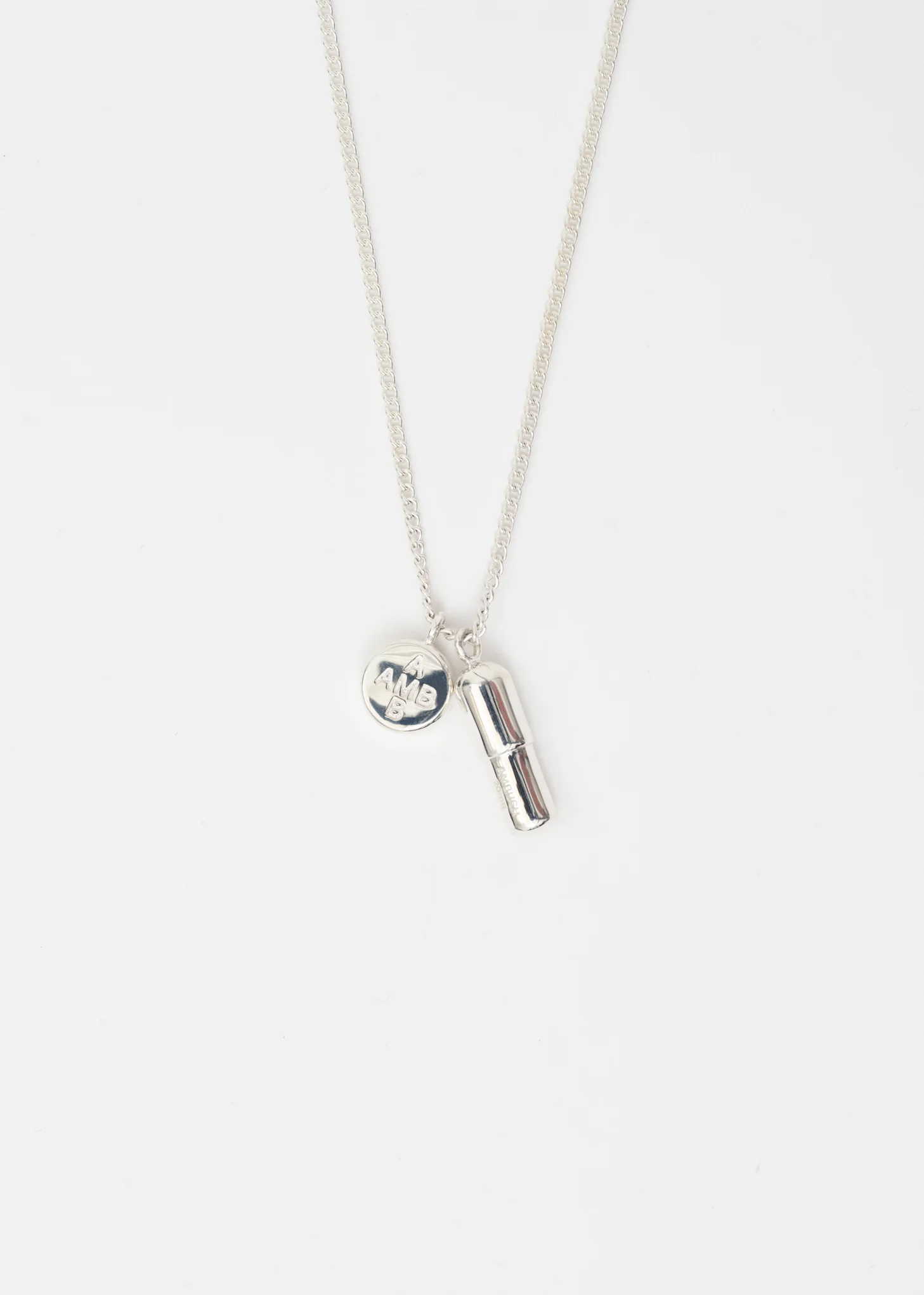Silver Pill Charm Necklace