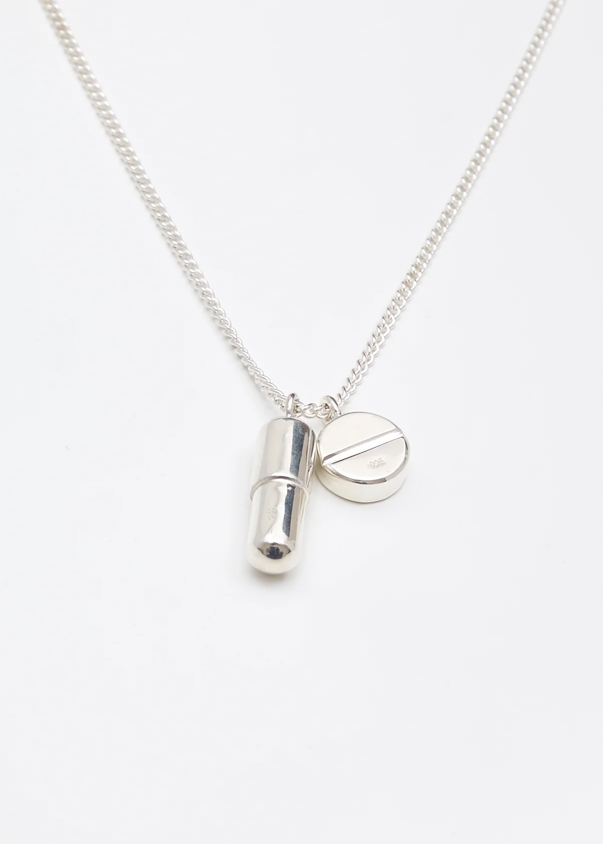 Silver Pill Charm Necklace - Image 2