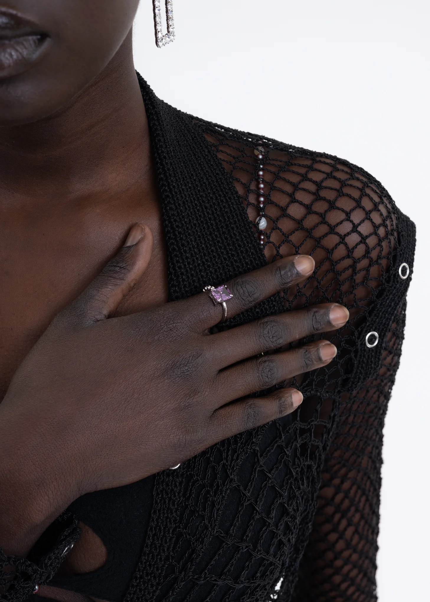 Silver Purple Stone Ring - Image 5