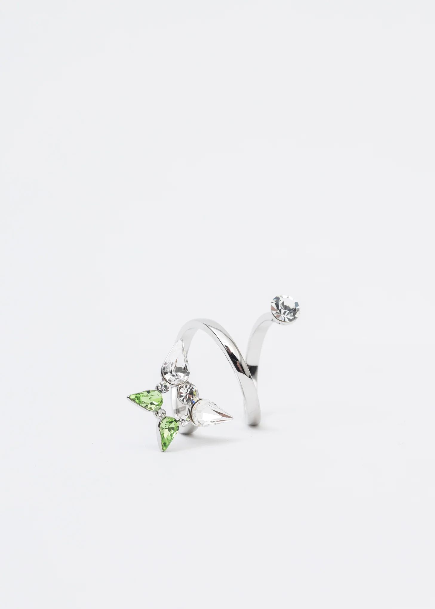 Silver Rhinestone And Butterfly Ring - Image 5
