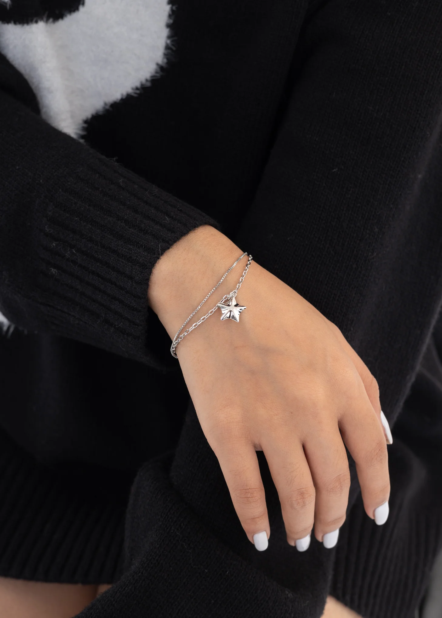 Silver Rhinestone And Star Bracelet - Image 2