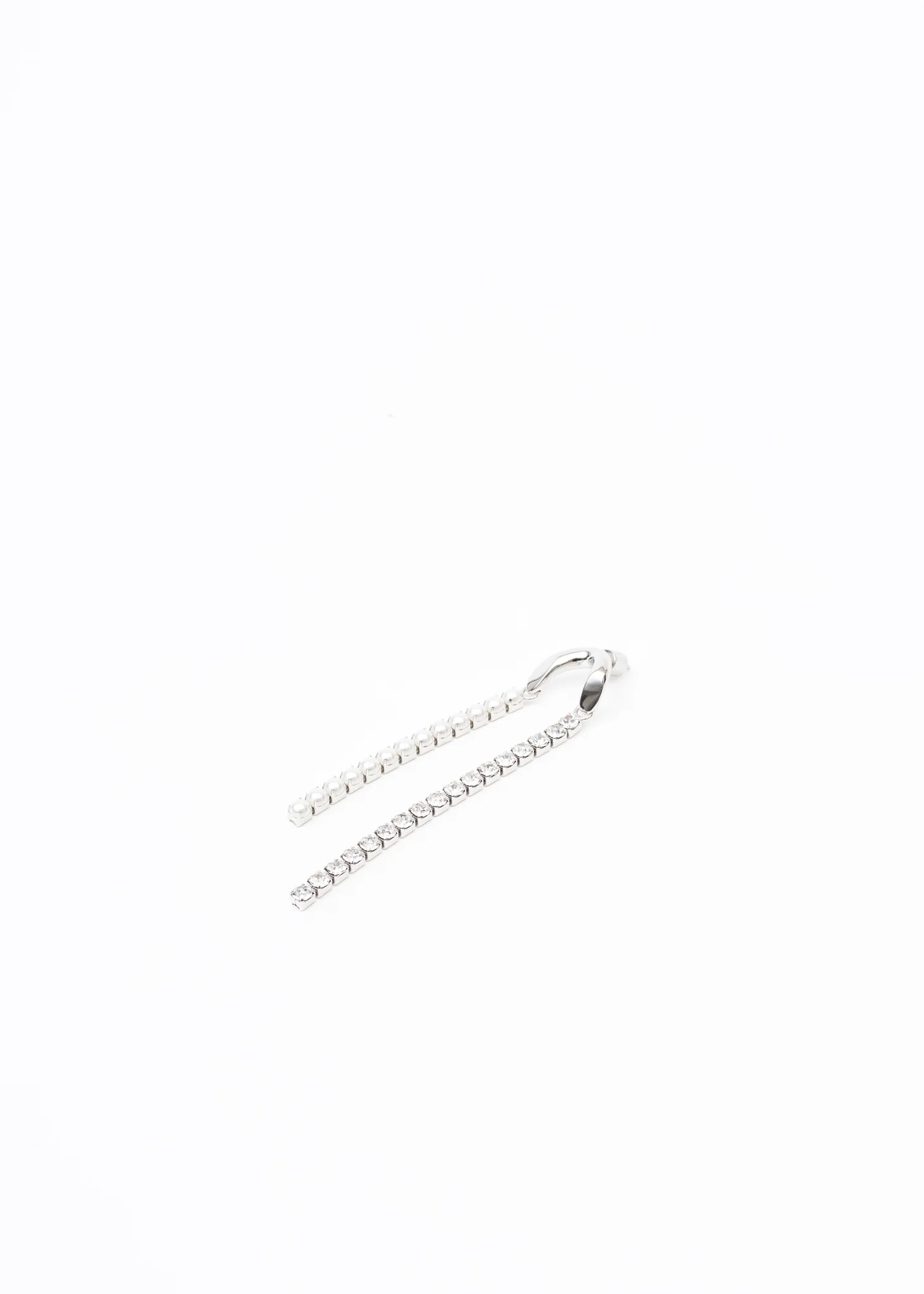 Silver Rhinestone Chains Earring - Single - Image 5