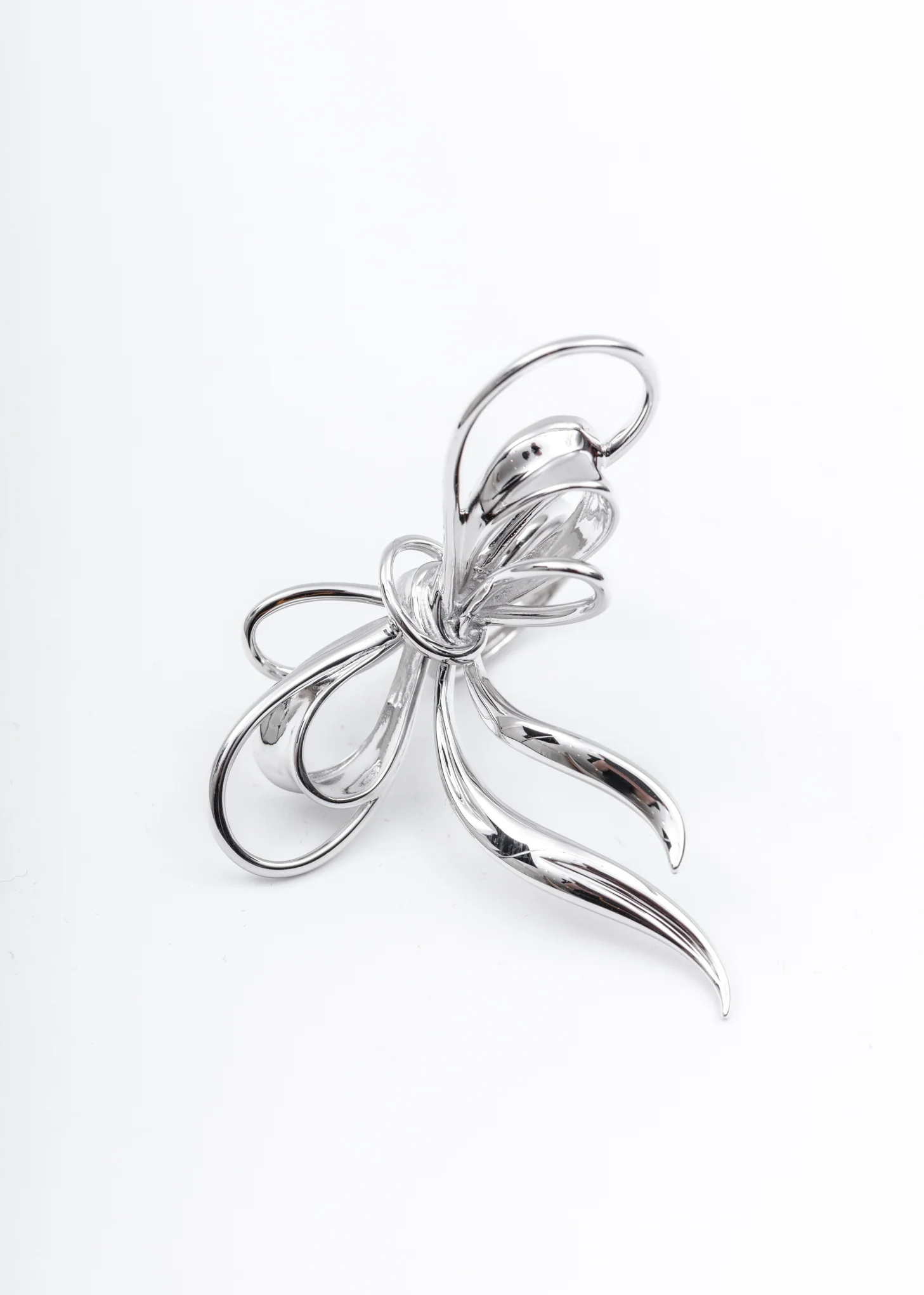 Silver Ribbon Bow Ring