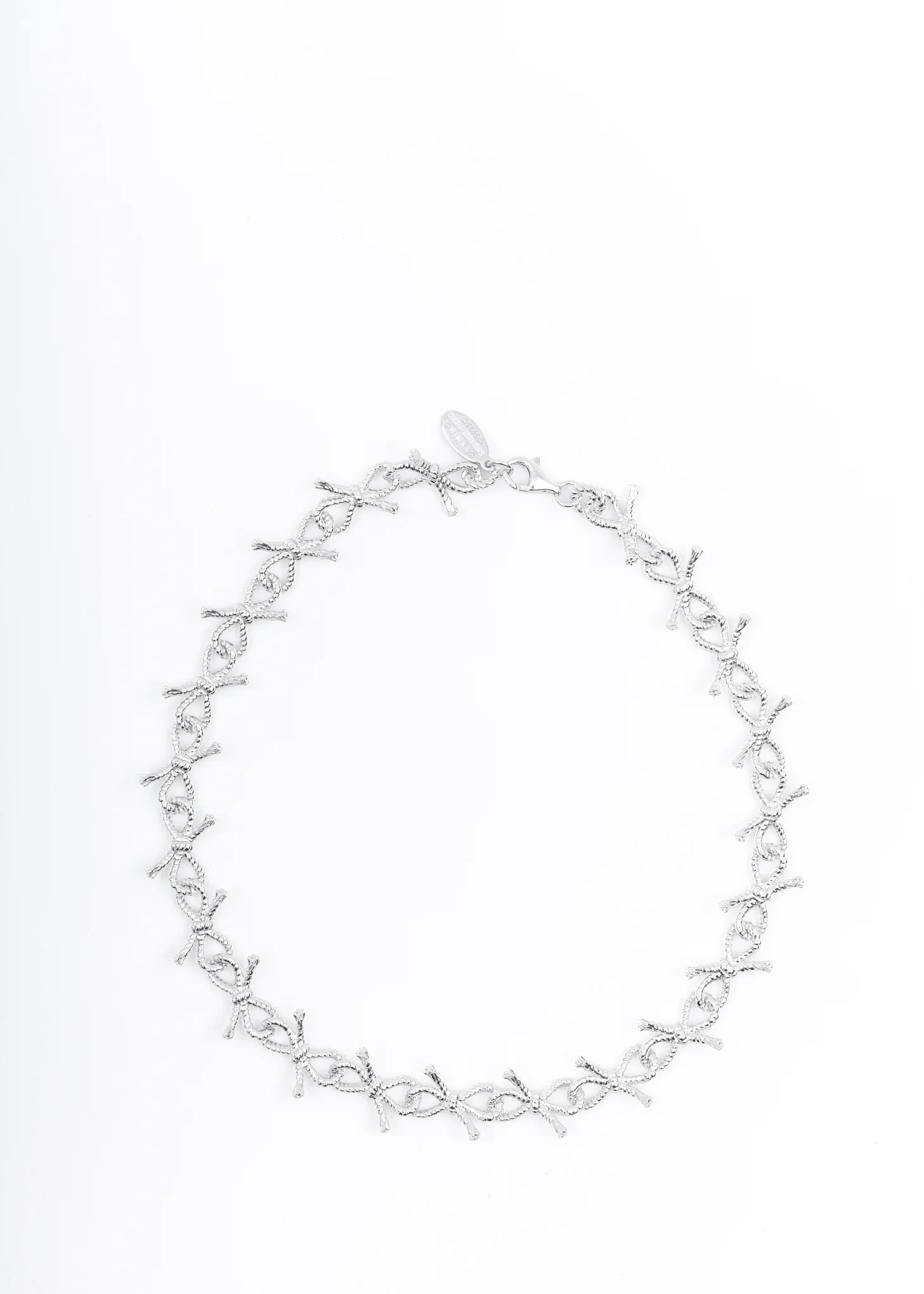 Silver Rope Bow Necklace