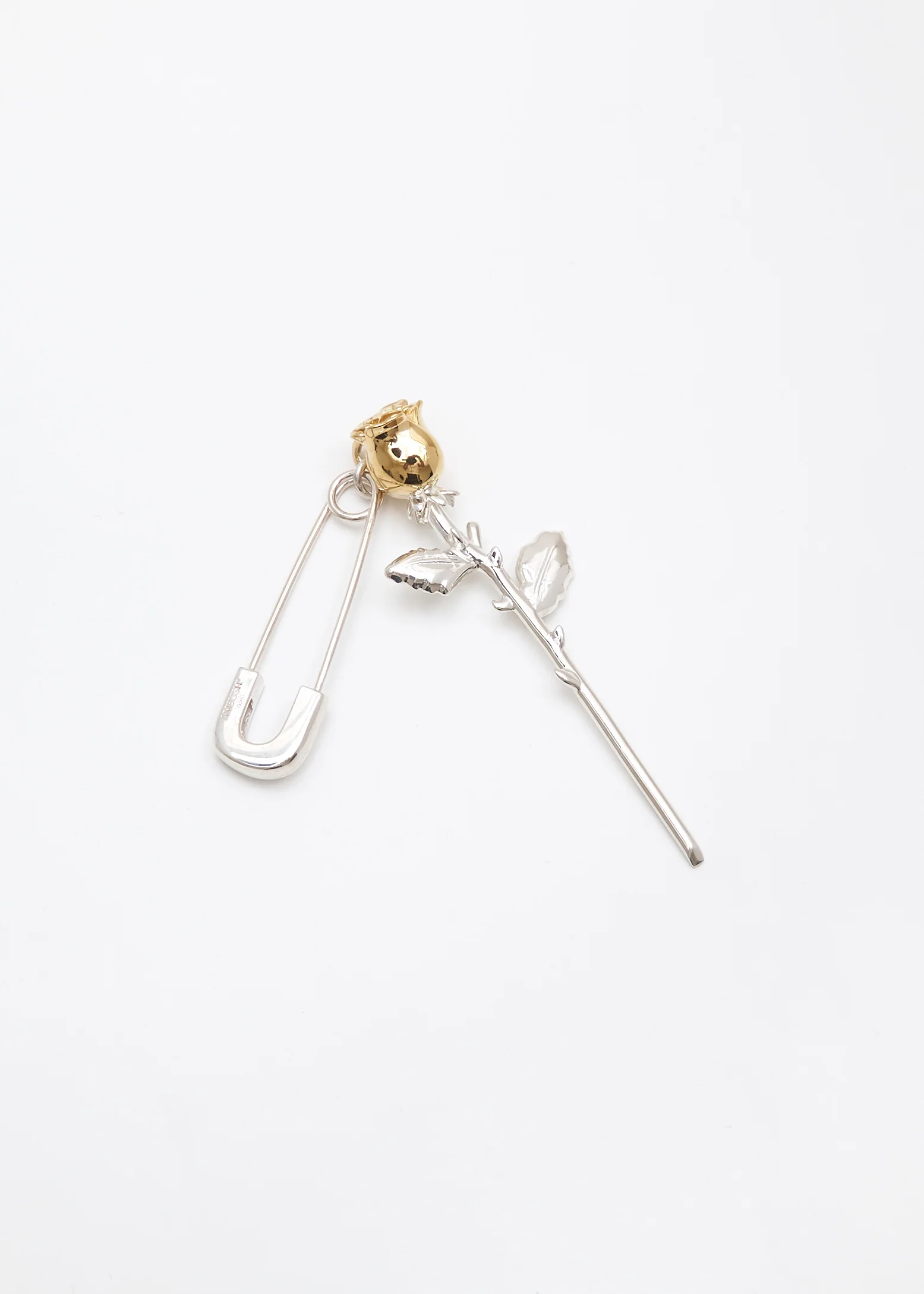 Silver Rose Charm Earring