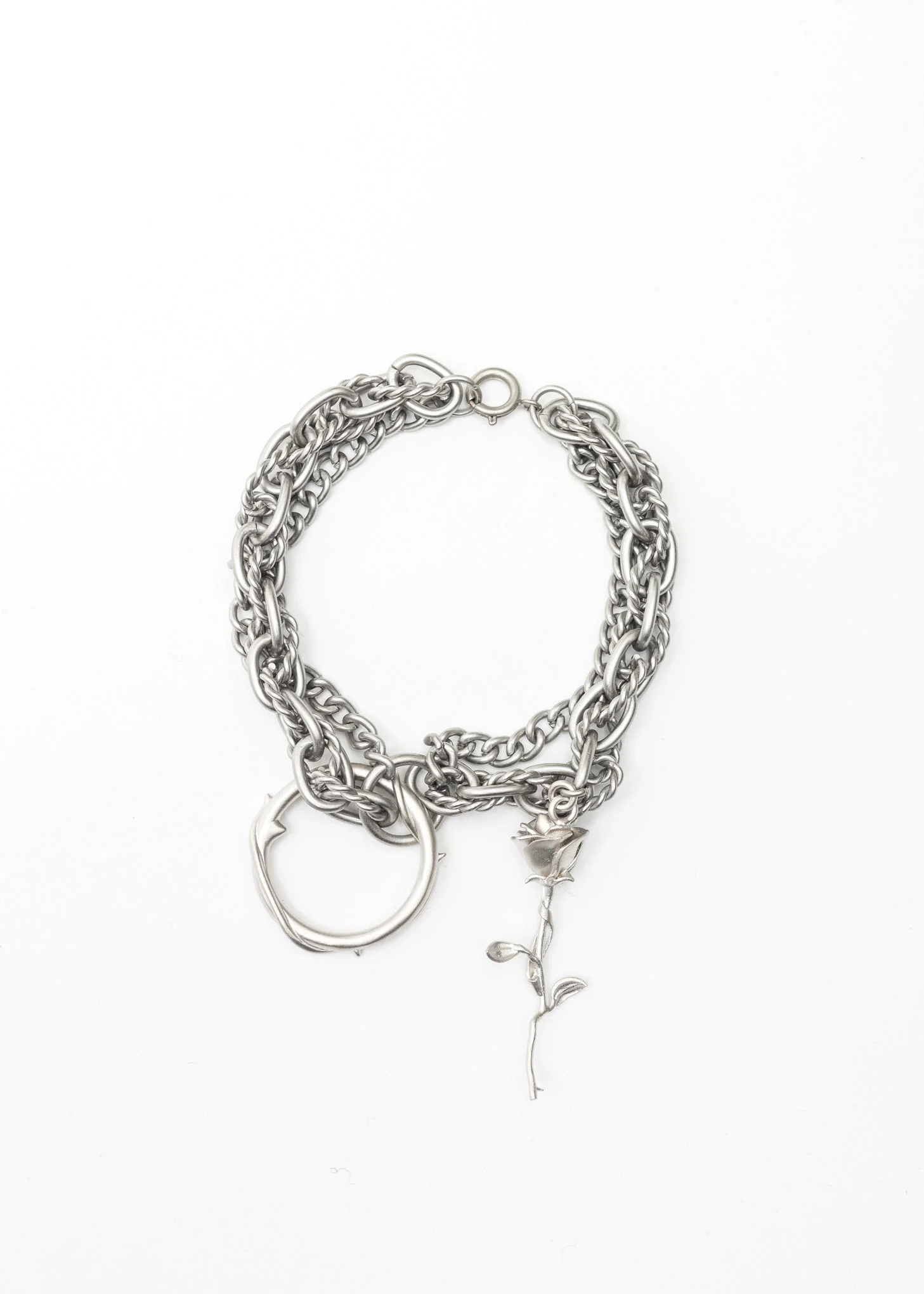Silver Roses and Thorns Bracelet