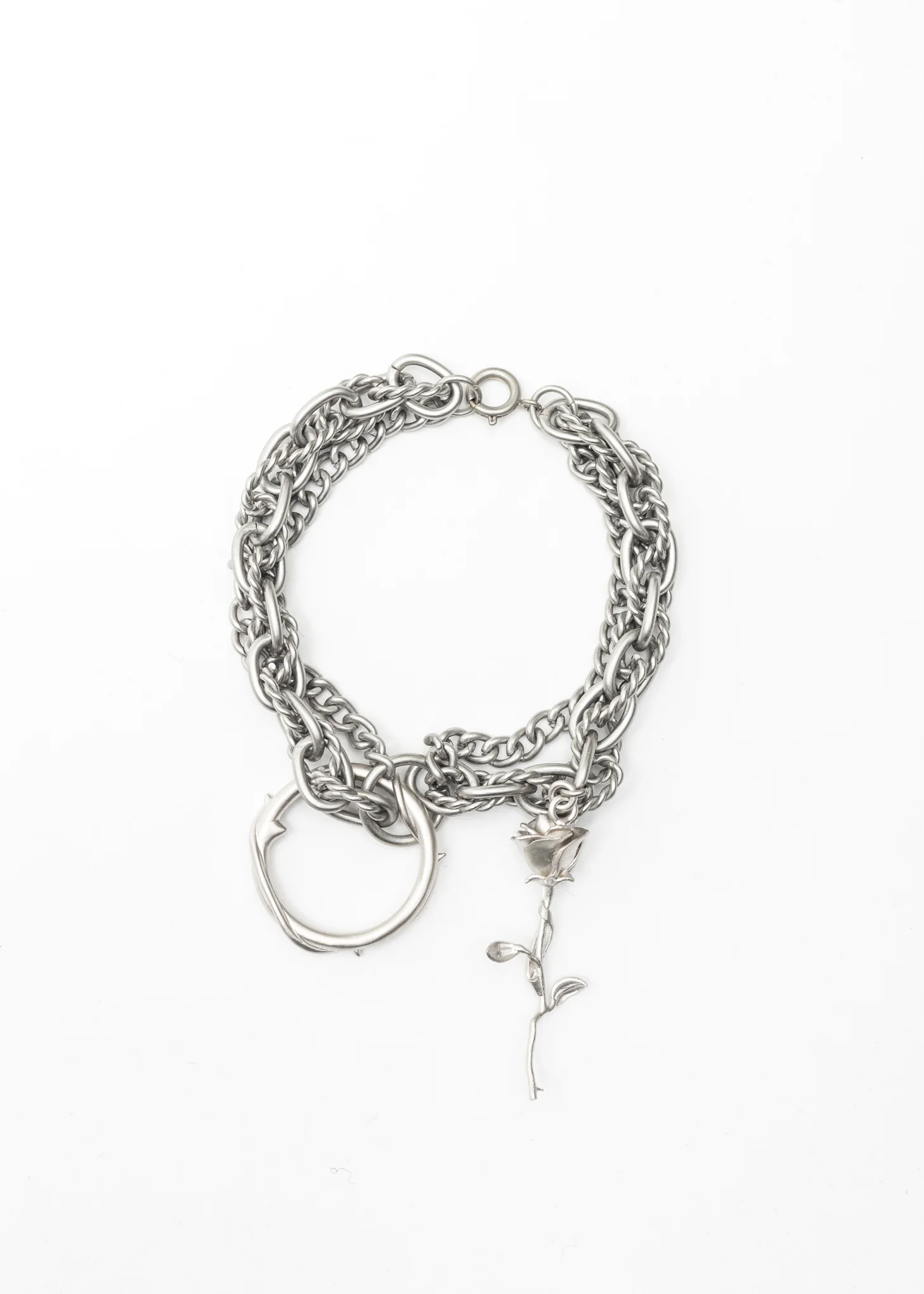 Silver Roses and Thorns Bracelet