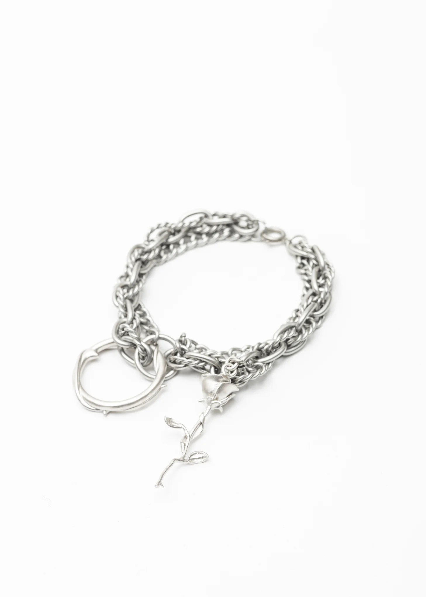 Silver Roses and Thorns Bracelet - Image 3