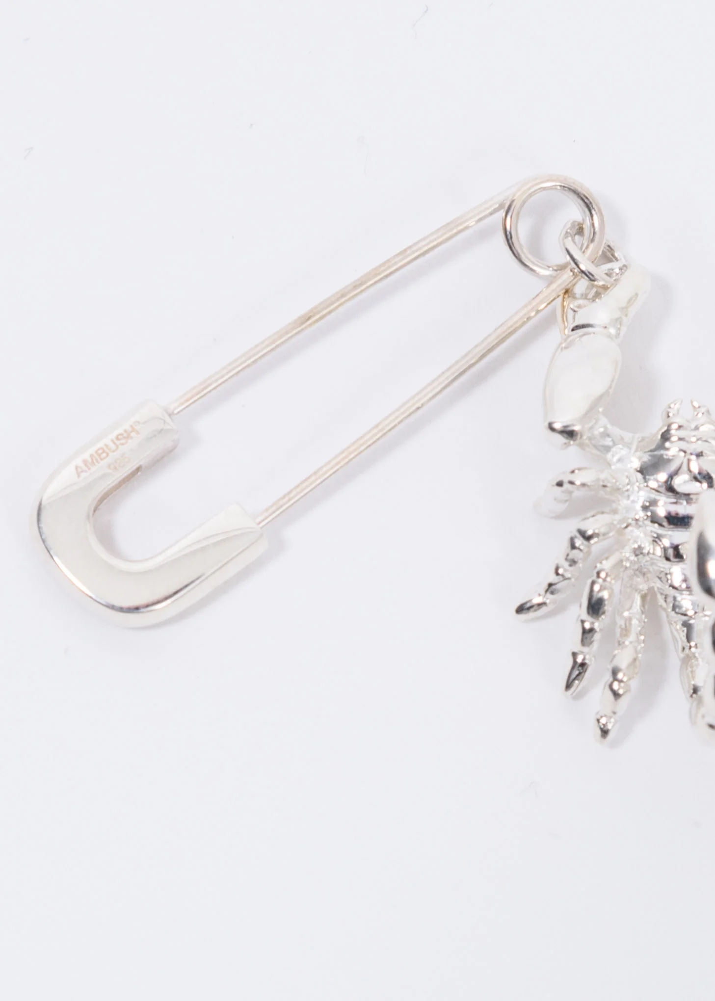 Silver Scorpion Safety Pin Single Earring - Image 2