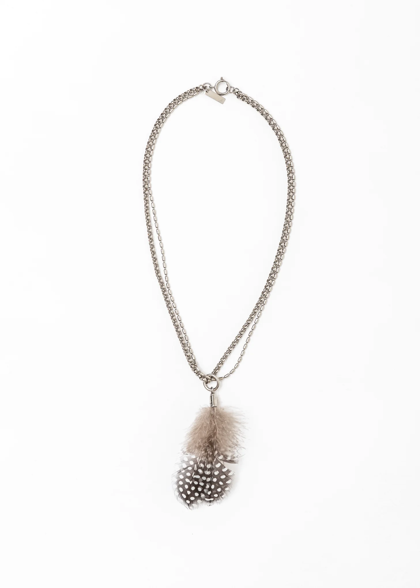 Silver Short Feather Necklace
