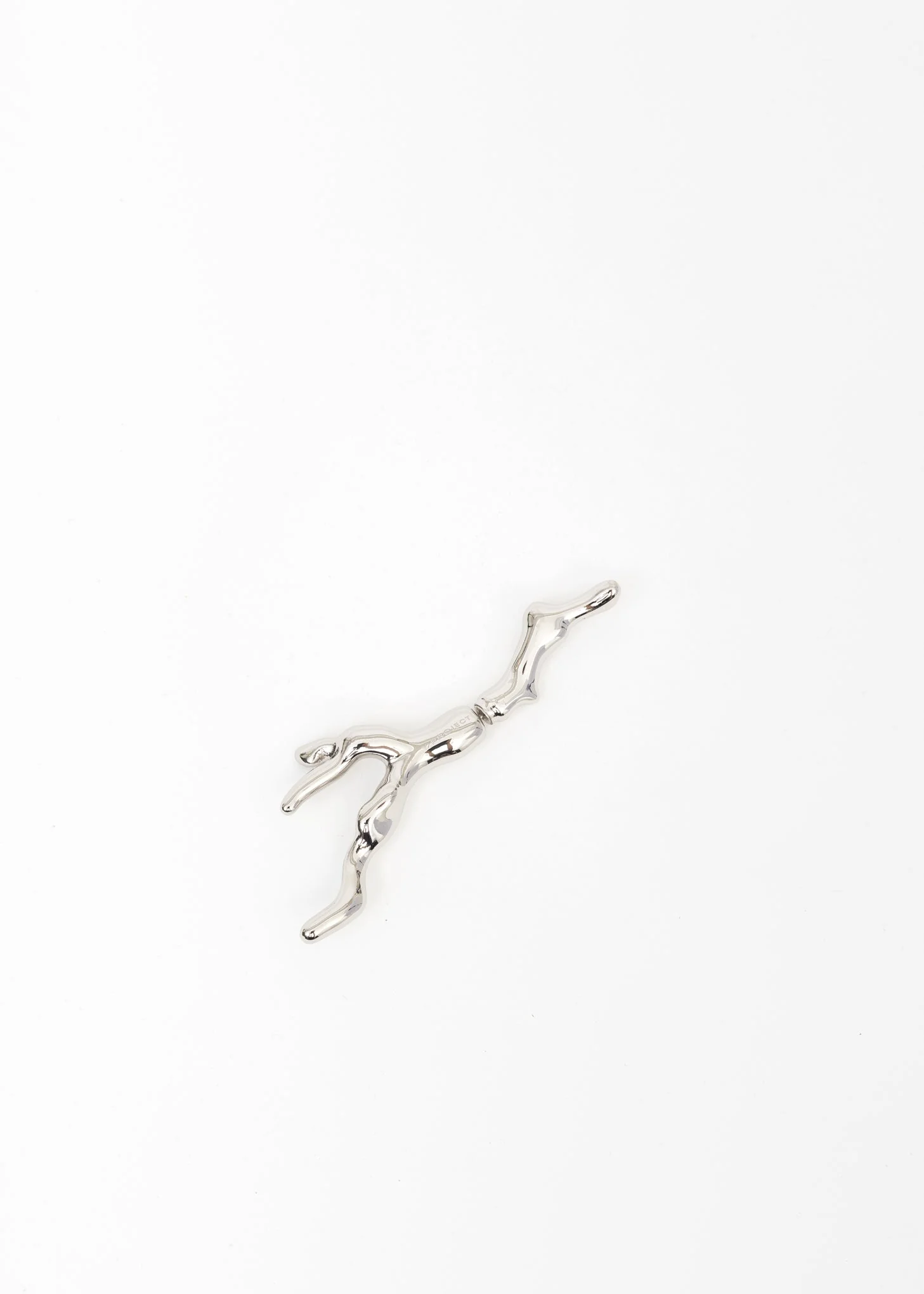 SILVER SINGLE CORAL EARRING