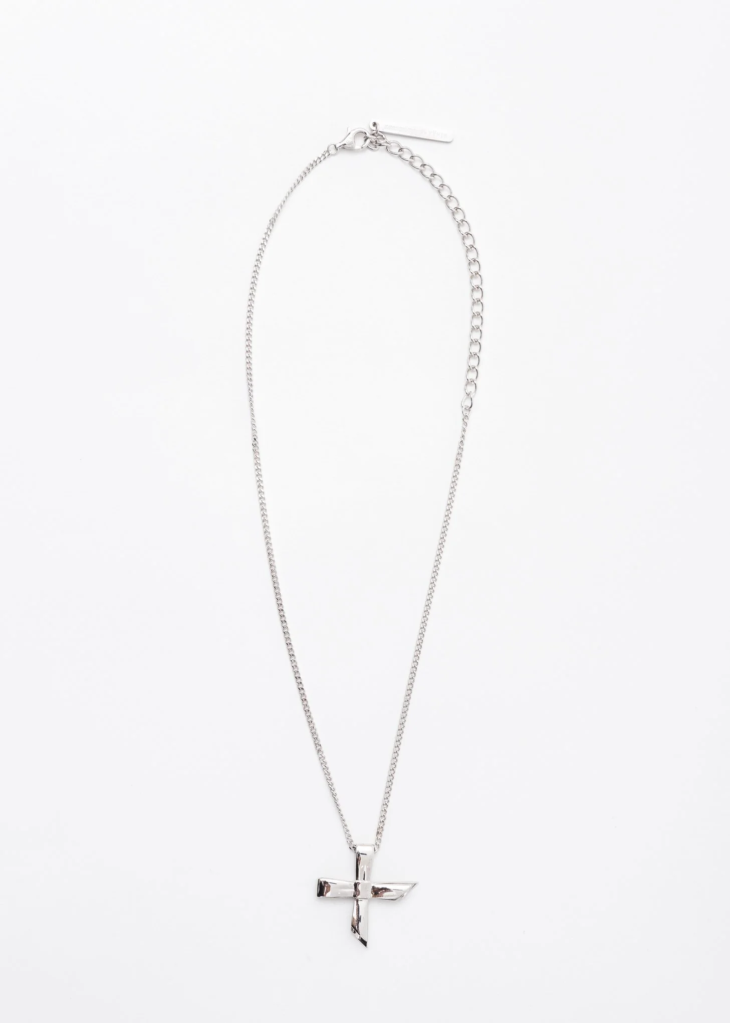 Silver Small Cross Bow Necklace