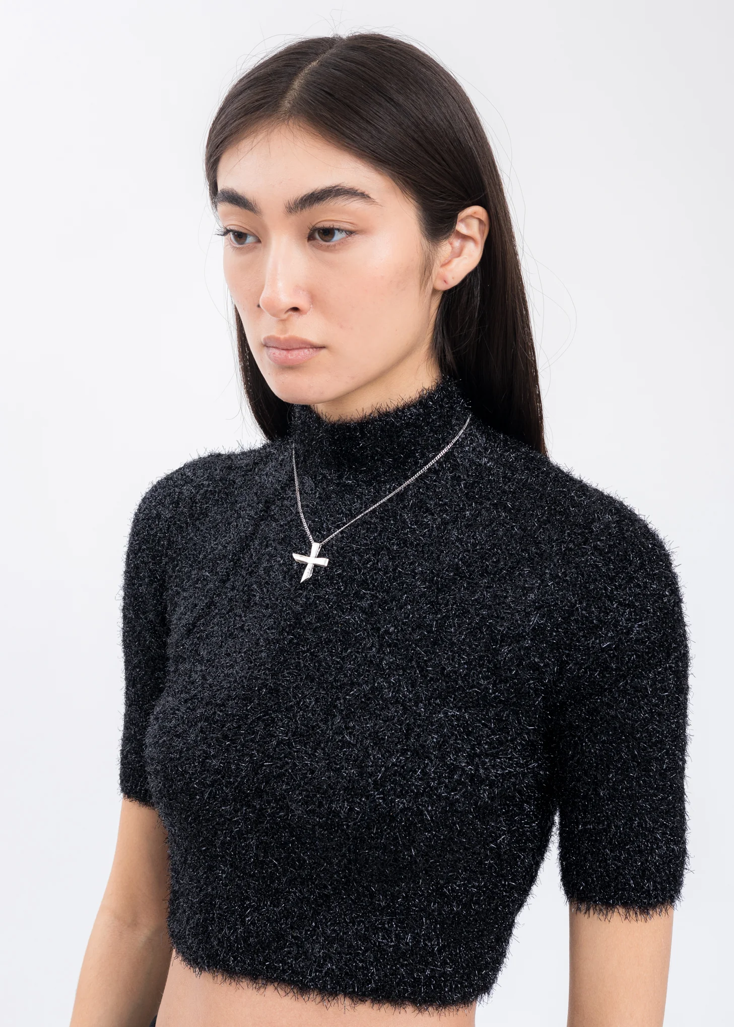 Silver Small Cross Bow Necklace - Image 2