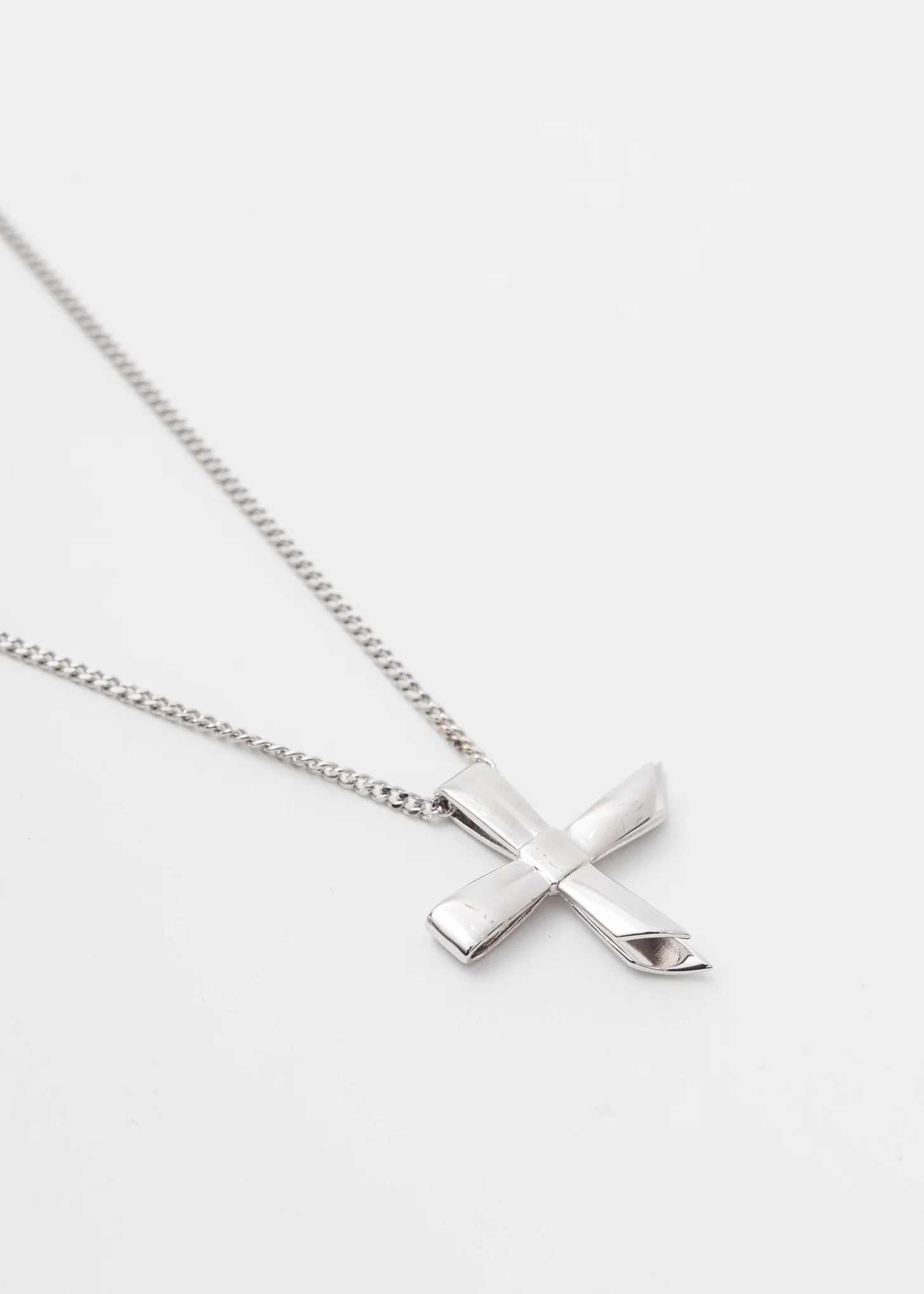 Silver Small Cross Bow Necklace - Image 3