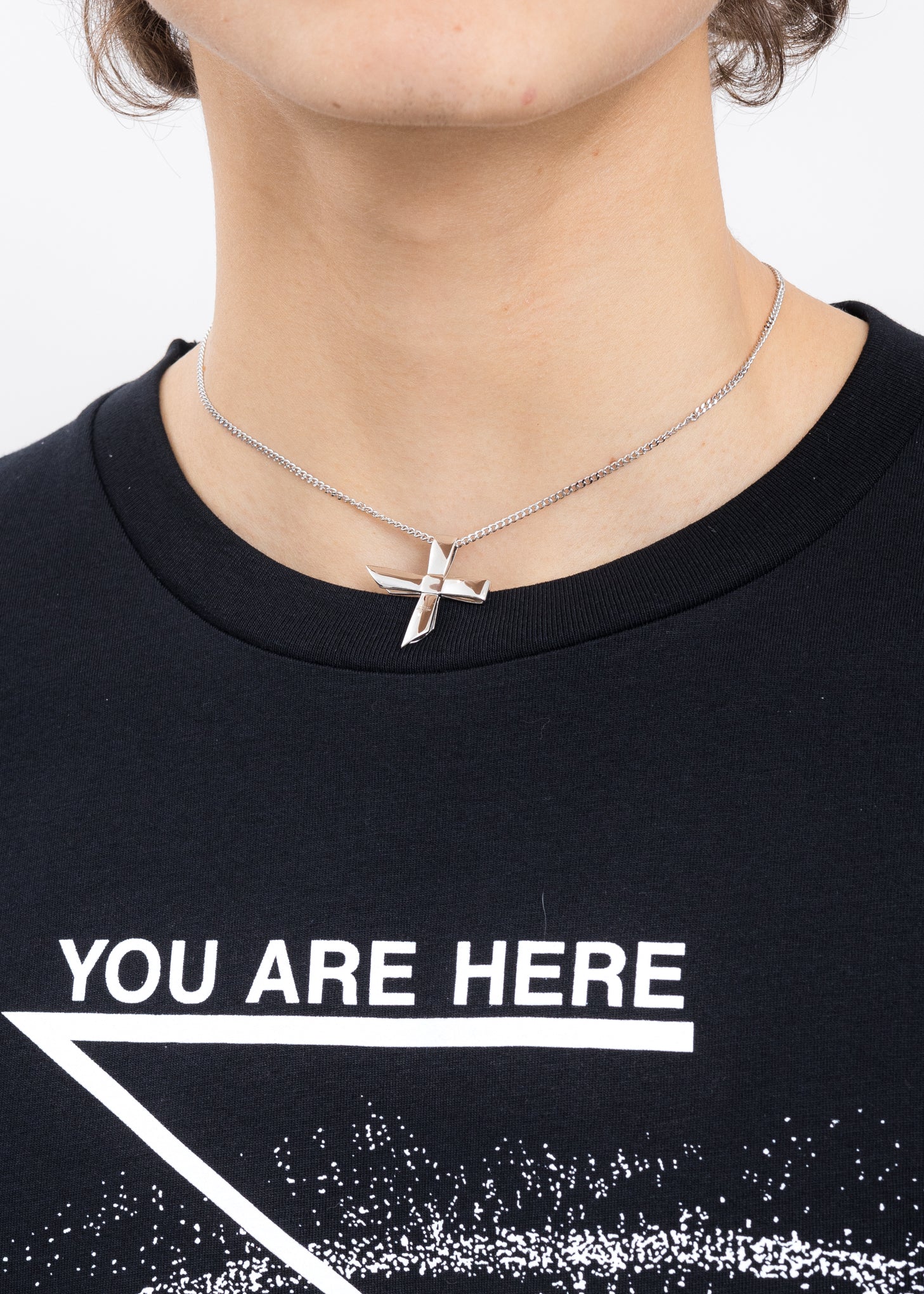 Silver Small Cross Bow Necklace - Image 4