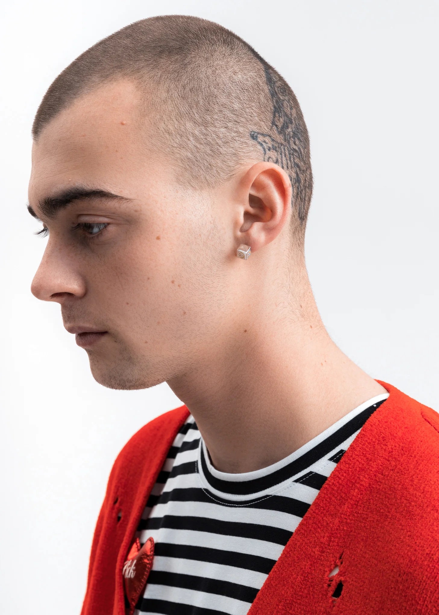 Silver Smile Face Earring (Single) - Image 4