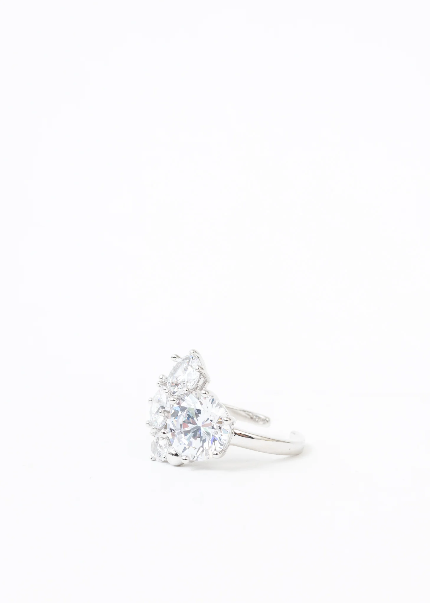 Silver Fireworks Rhinestone Ring - Image 3