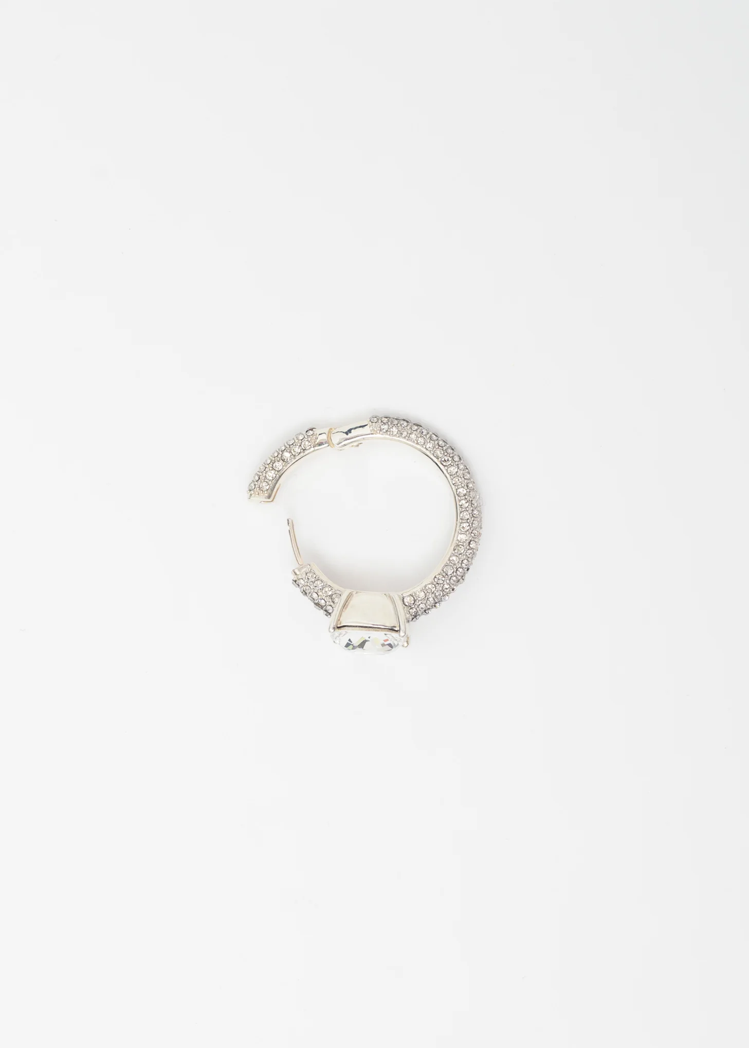 Silver Solitaire Crystal Earring - Image 3