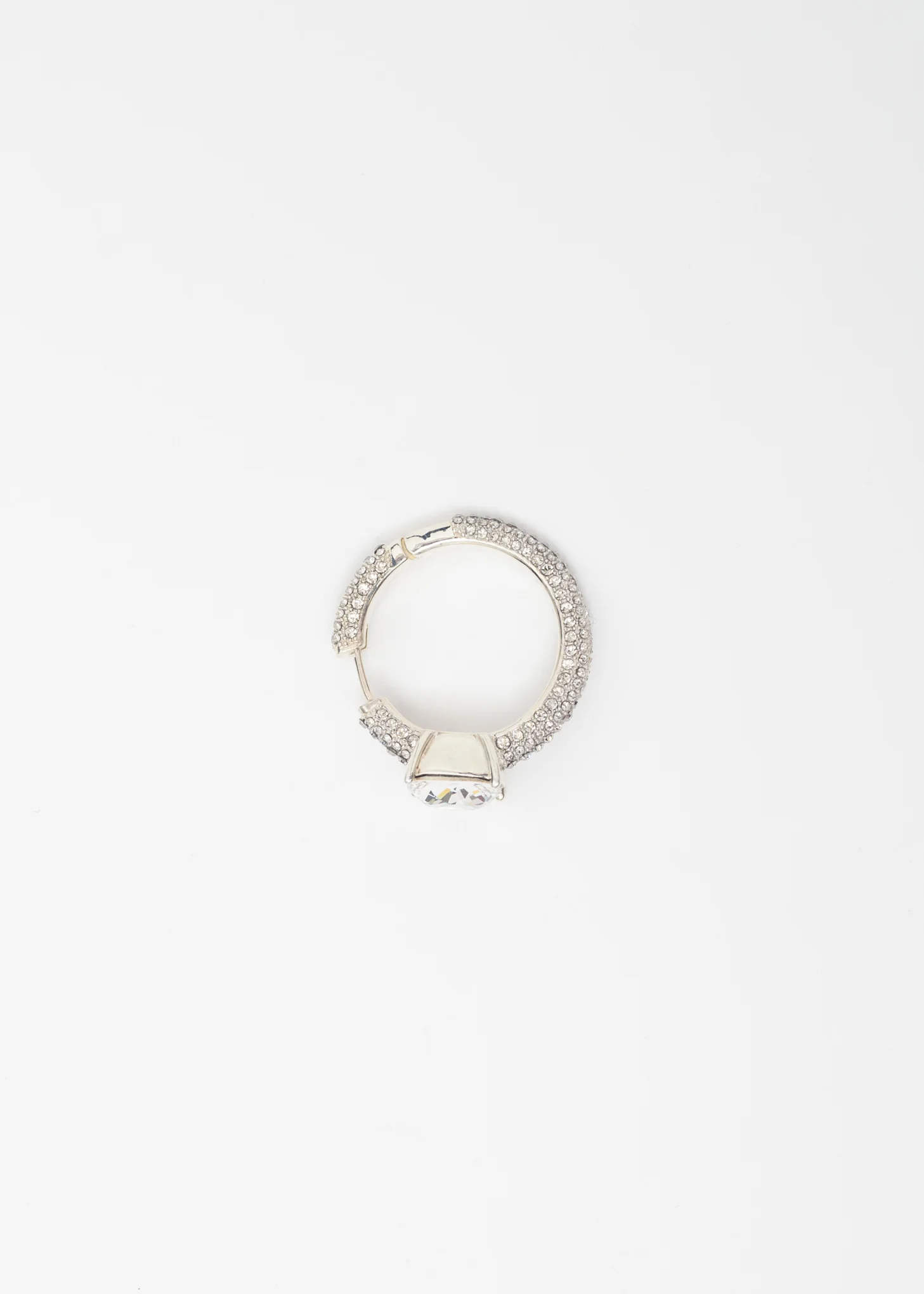 Silver Solitaire Crystal Earring